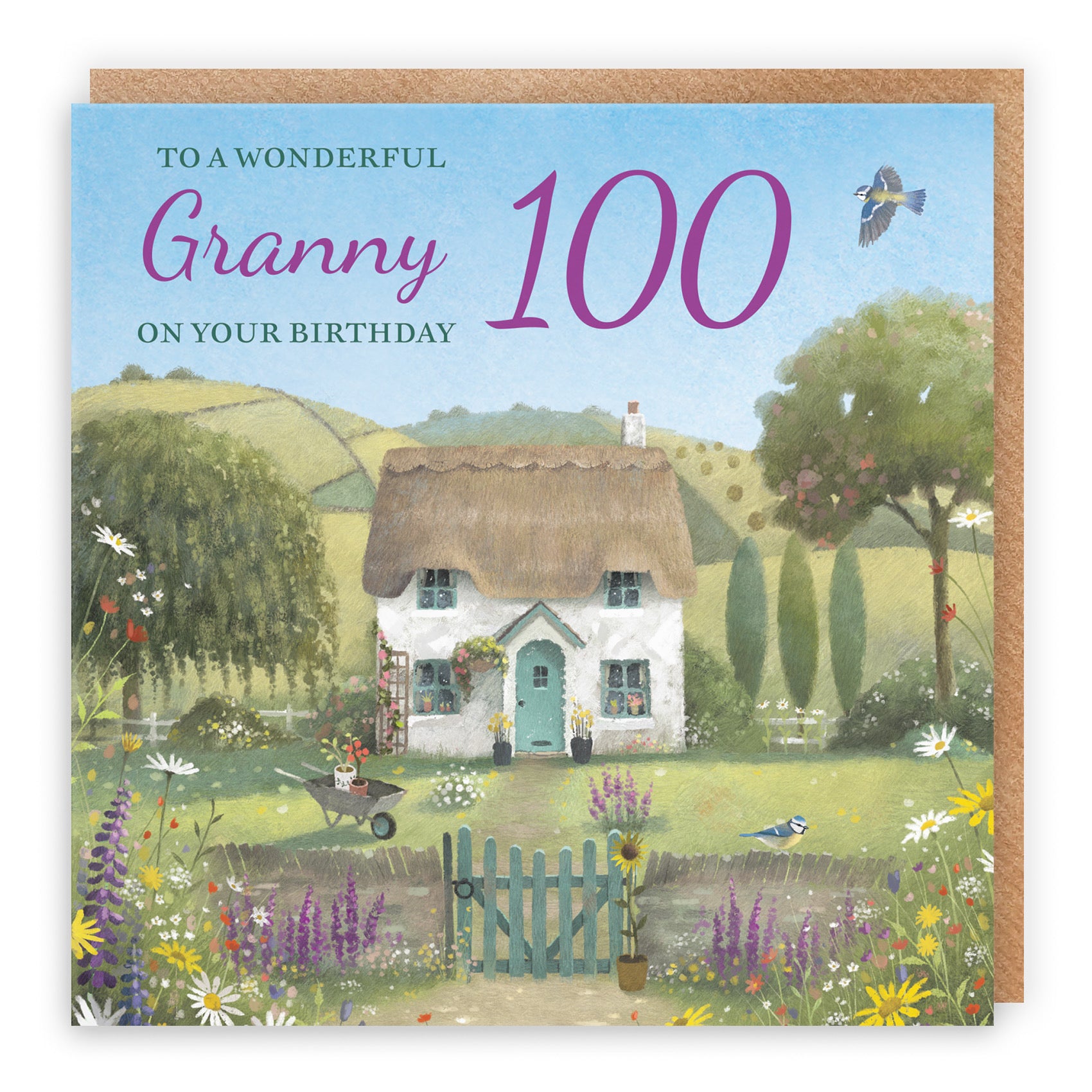 100th Granny Birthday Card Thatched Cottage Milo's Gallery - Default Title (RT06688)
