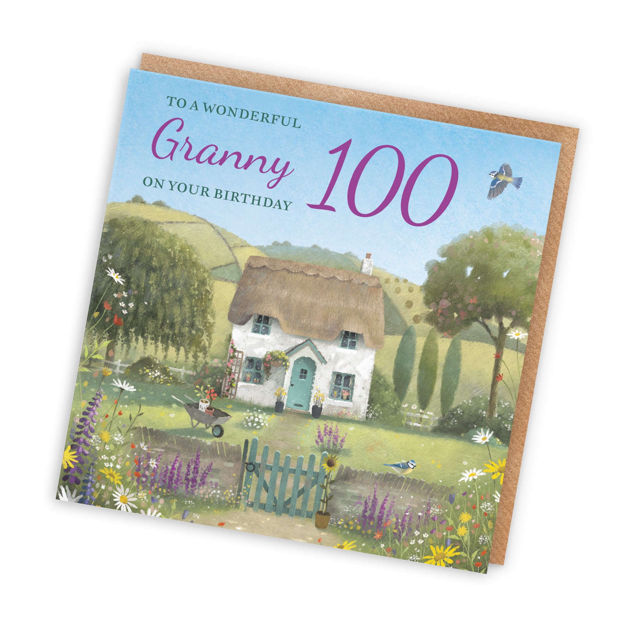 100th Granny Birthday Card Thatched Cottage Milo's Gallery - Default Title (RT06688)