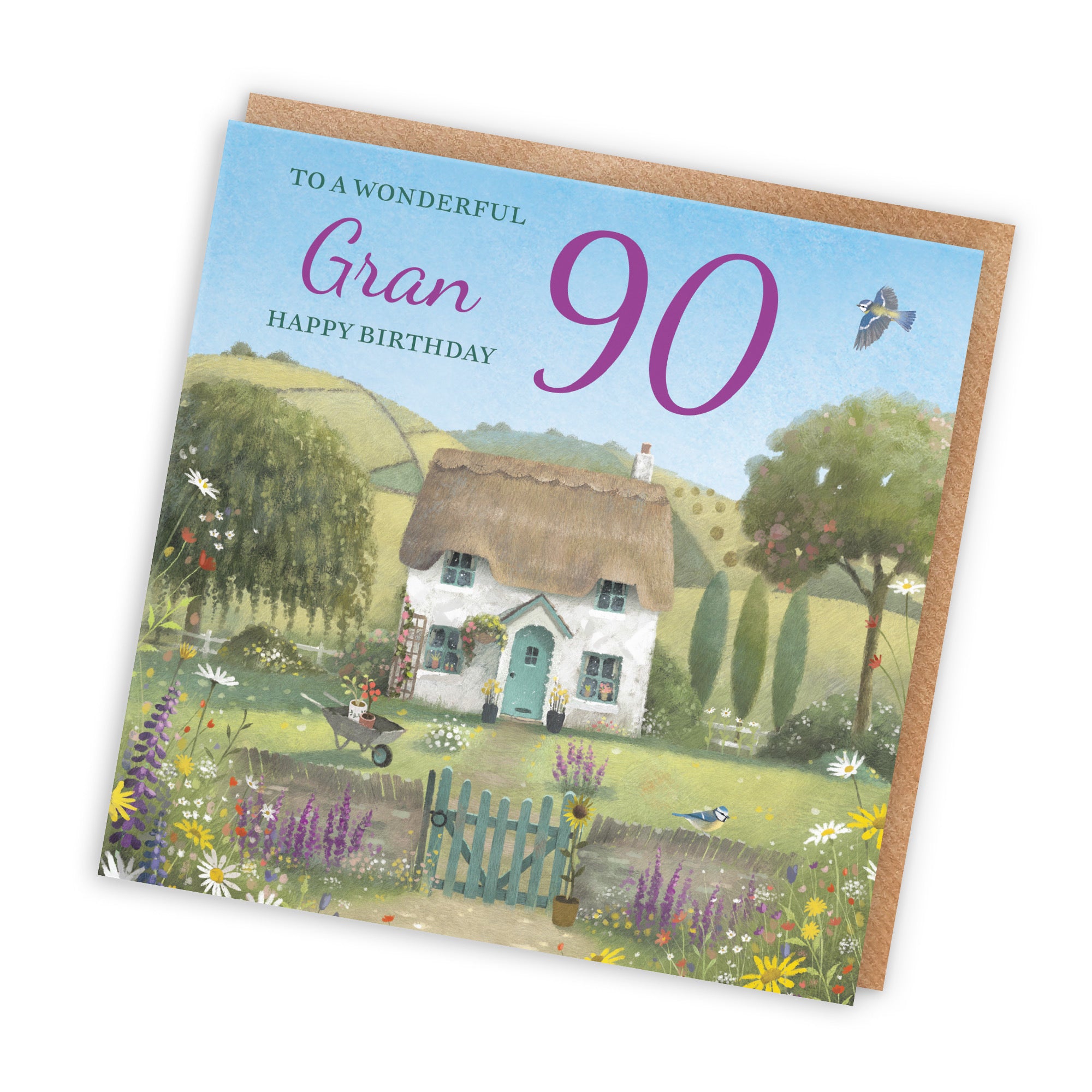 90th Gran Birthday Card Thatched Cottage Milo's Gallery - Default Title (RT06693)