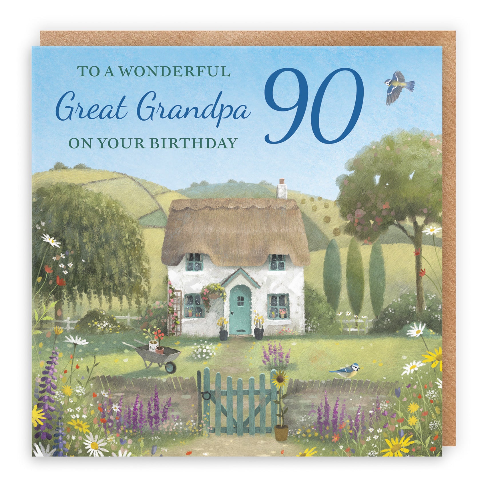 90th Great Grandpa Birthday Card Thatched Cottage Milo's Gallery - Default Title (RT06698)