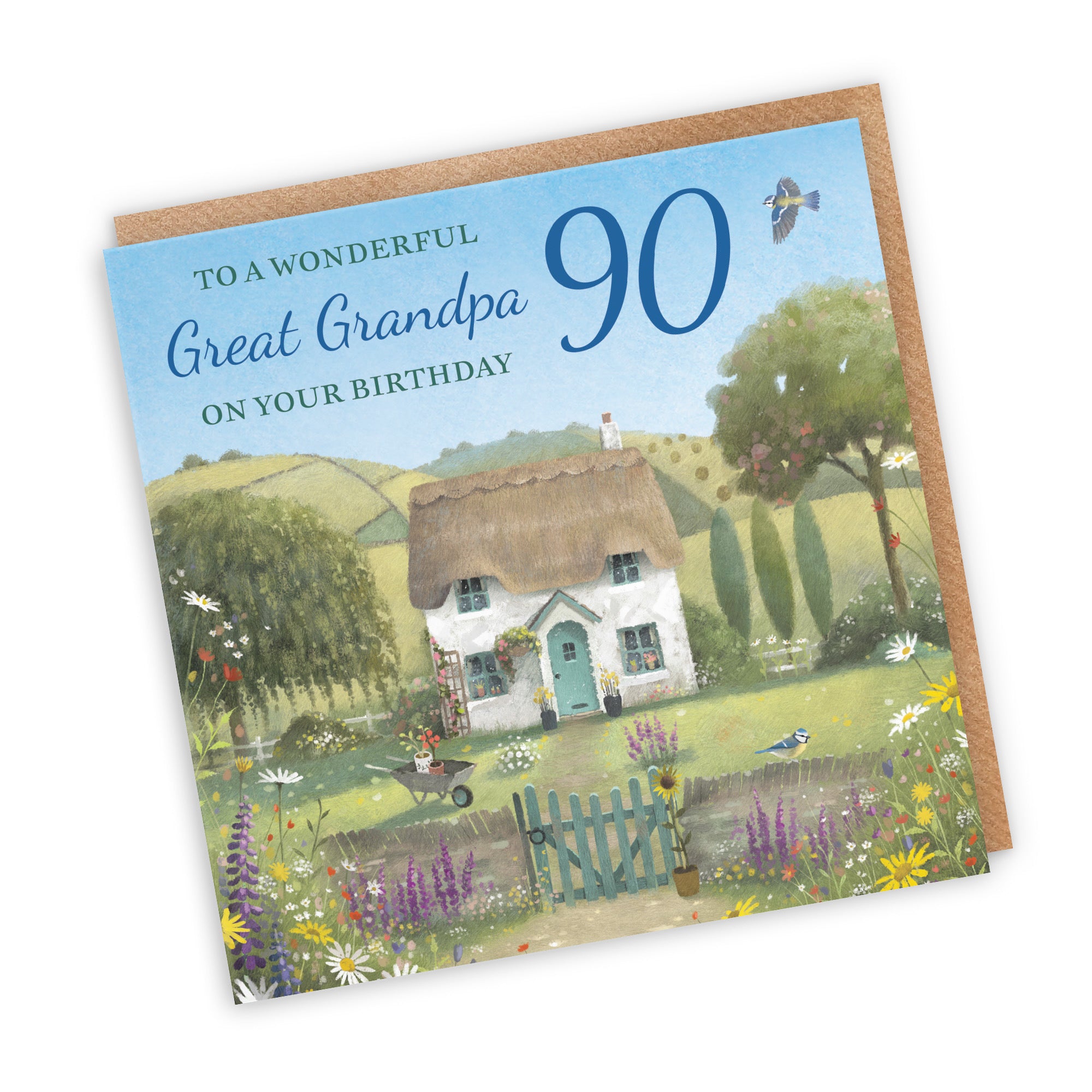 90th Great Grandpa Birthday Card Thatched Cottage Milo's Gallery - Default Title (RT06698)