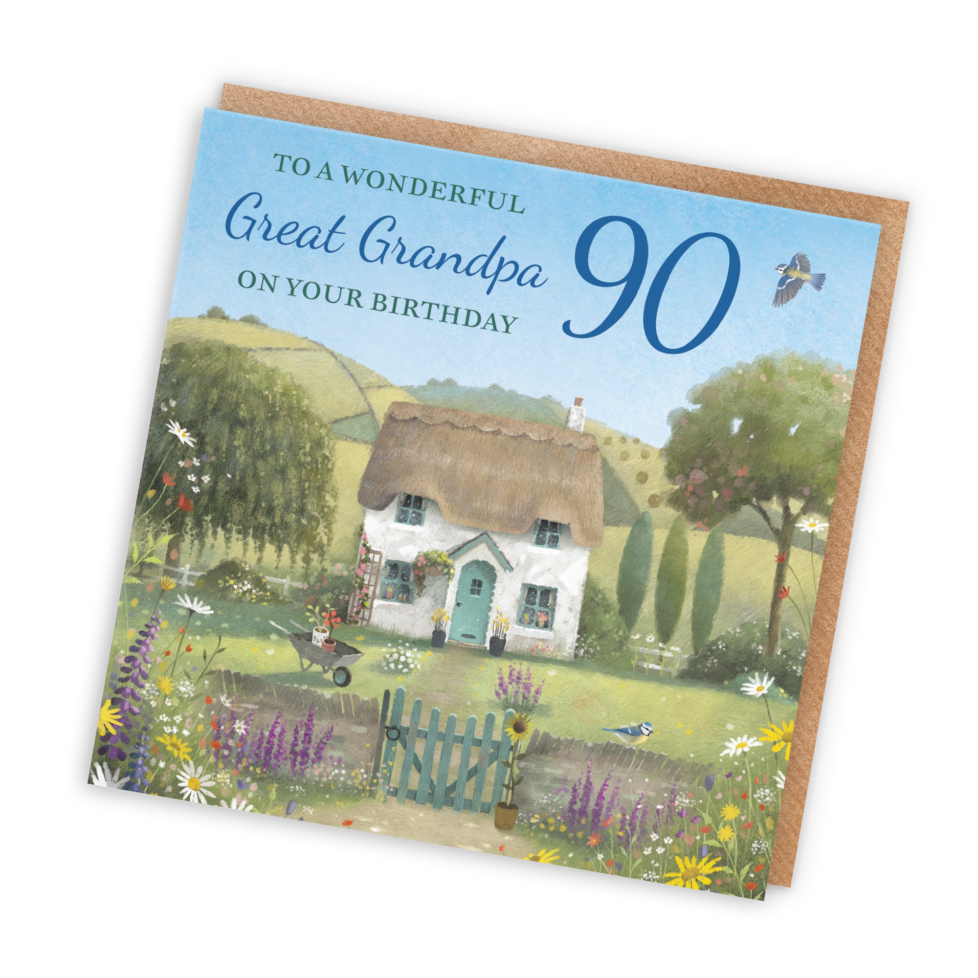 90th Great Grandpa Birthday Card Thatched Cottage Milo's Gallery - Default Title (RT06698)