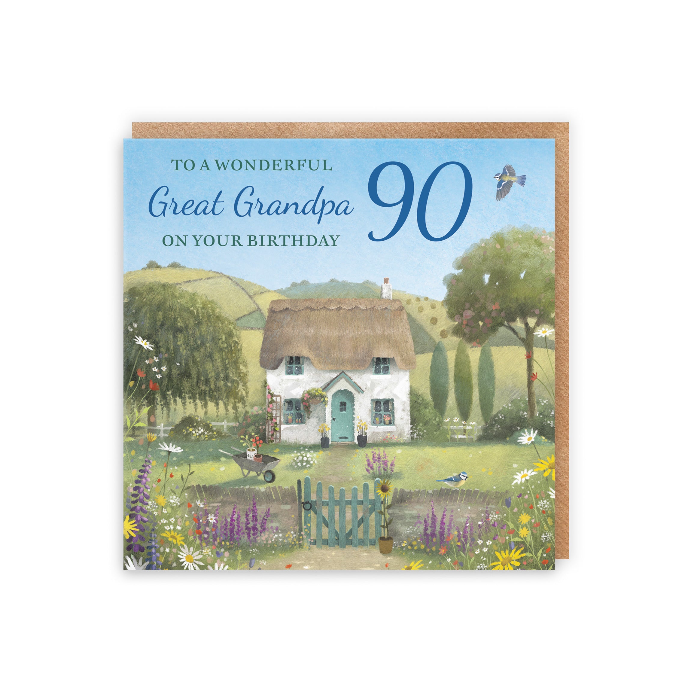 90th Great Grandpa Birthday Card Thatched Cottage Milo's Gallery - Default Title (RT06698)