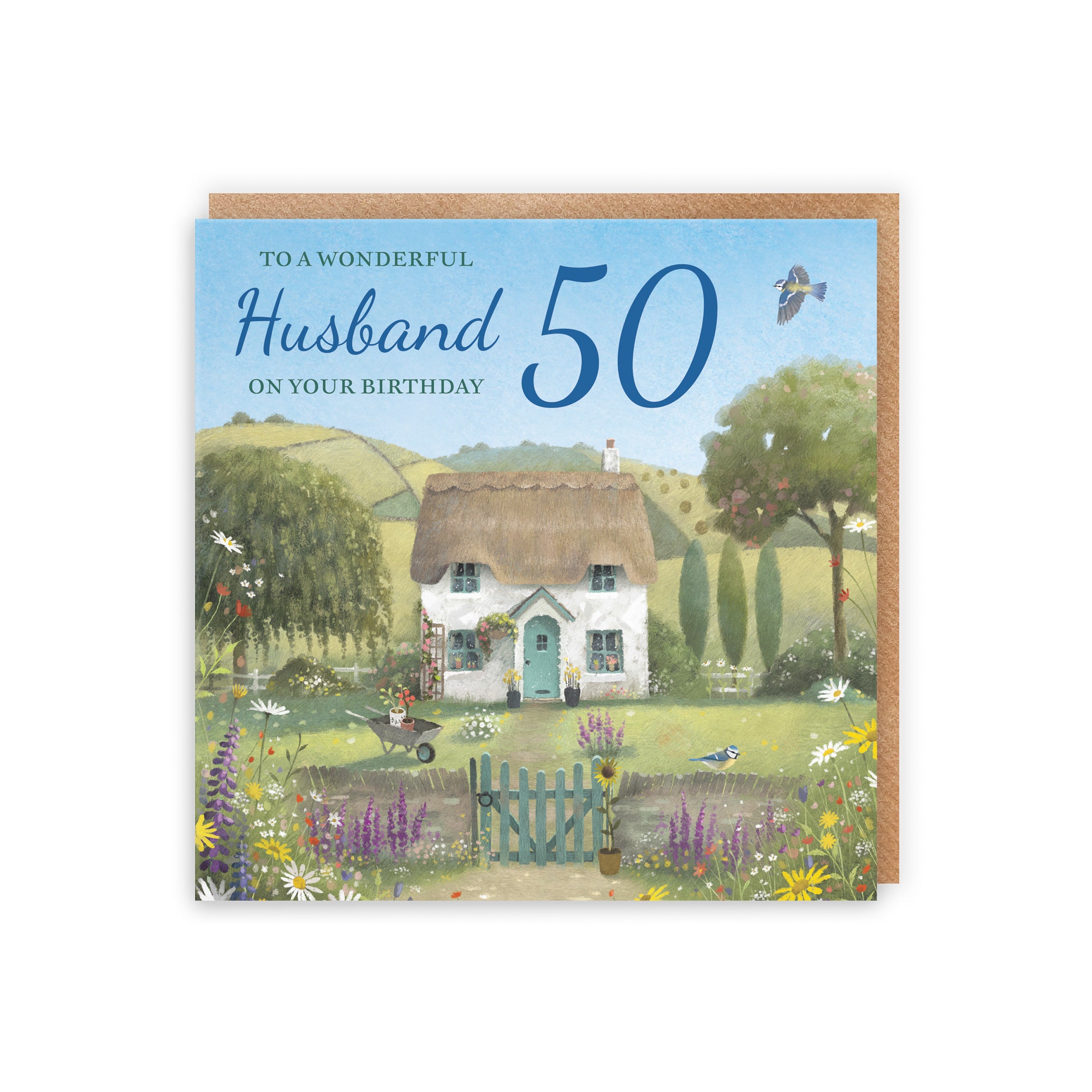 50th Husband Birthday Card Thatched Cottage Milo's Gallery - Default Title (RT06705)