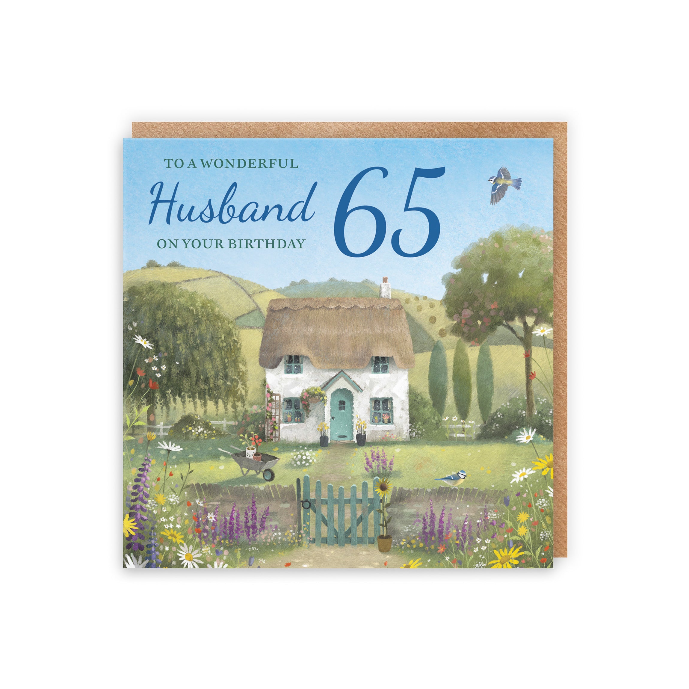 65th Husband Birthday Card Thatched Cottage Milo's Gallery - Default Title (RT06707)