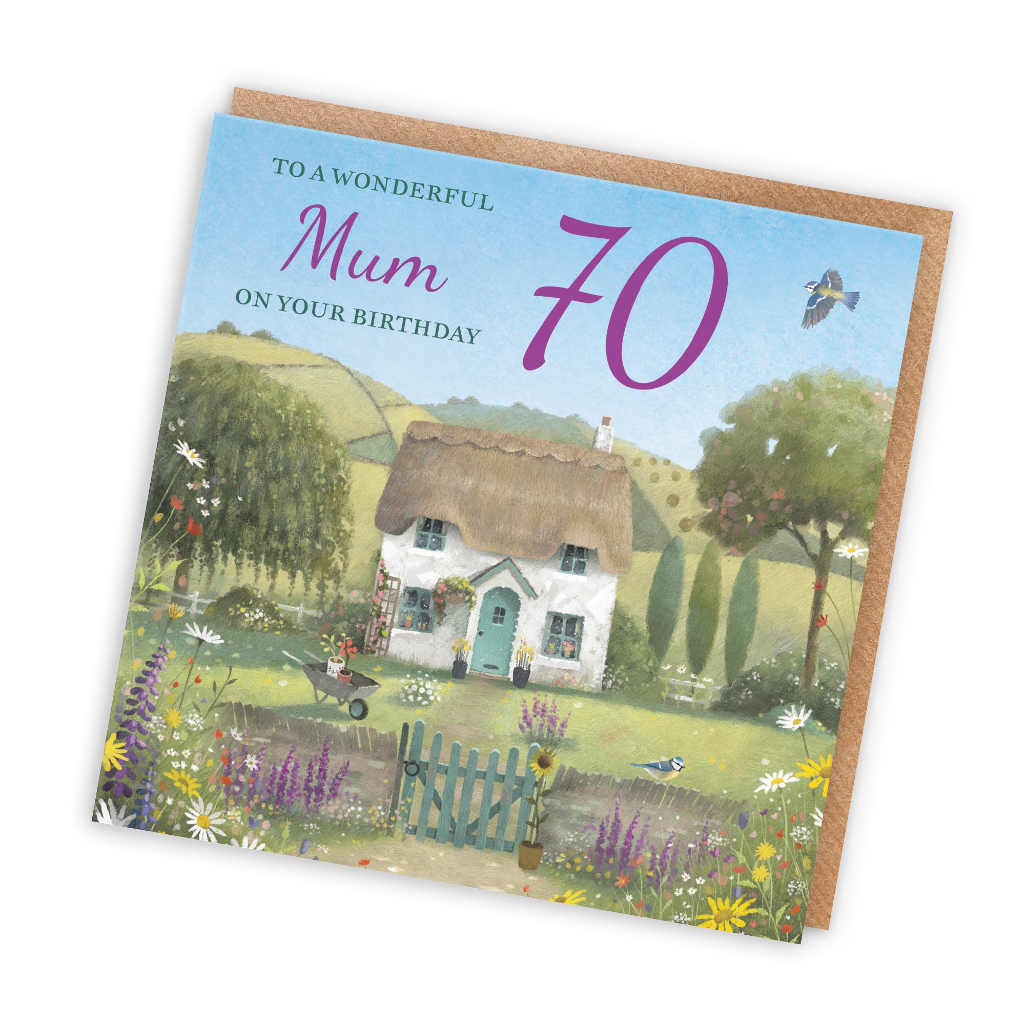 70th Mum Birthday Card Thatched Cottage Milo's Gallery - Default Title (RT06716)