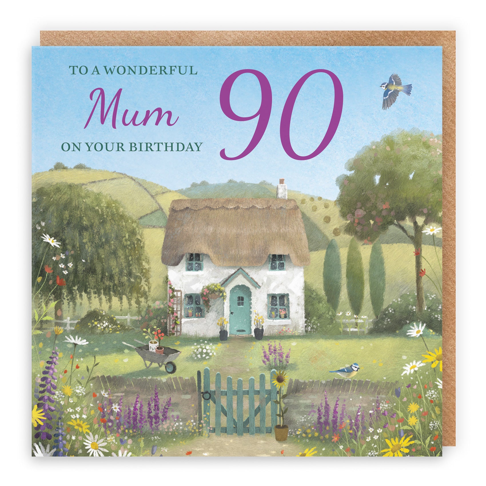 90th Mum Birthday Card Thatched Cottage Milo's Gallery - Default Title (RT06720)