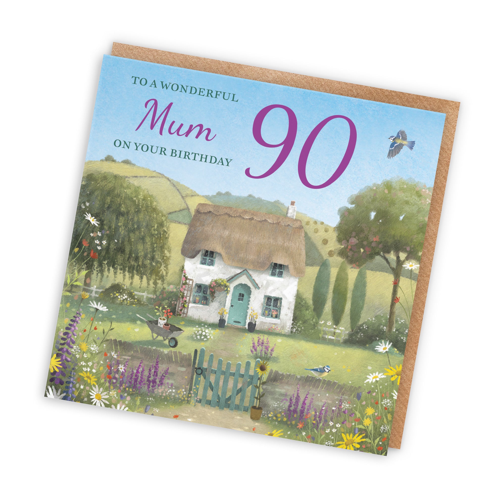 90th Mum Birthday Card Thatched Cottage Milo's Gallery - Default Title (RT06720)