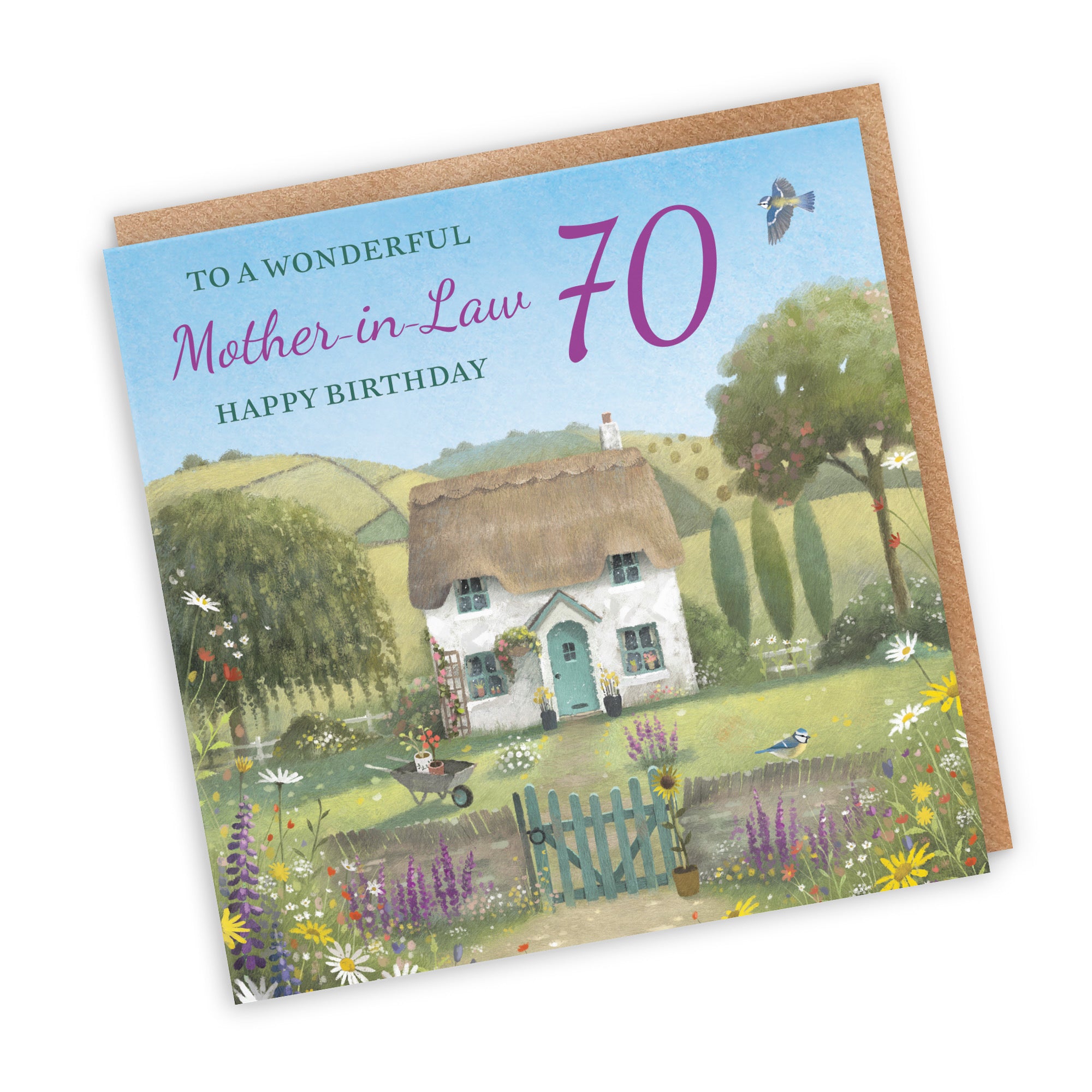 70th Mother-in-Law Birthday Card Thatched Cottage Milo's Gallery - Default Title (RT06723)