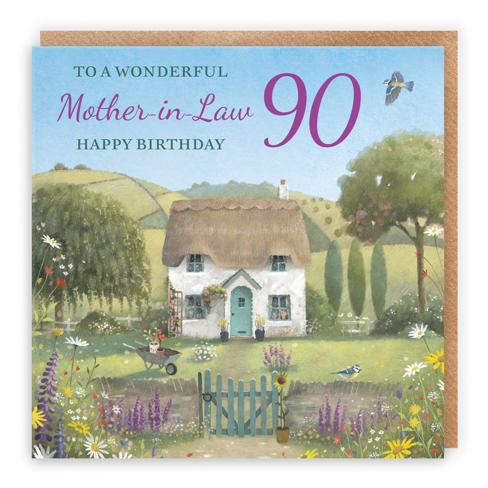 90th Mother-in-Law Birthday Card Thatched Cottage Milo's Gallery - Default Title (RT06726)