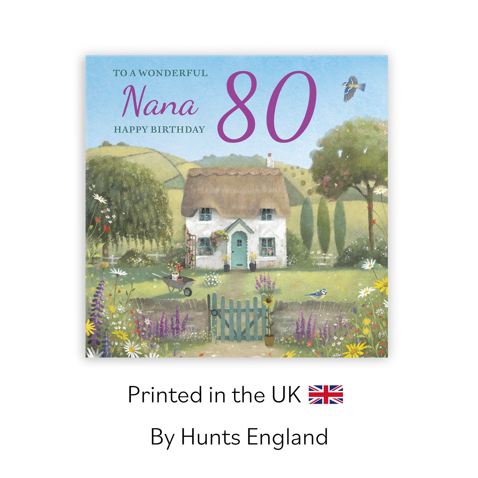 80th Nana Birthday Card Thatched Cottage Milo's Gallery - Default Title (RT06730)