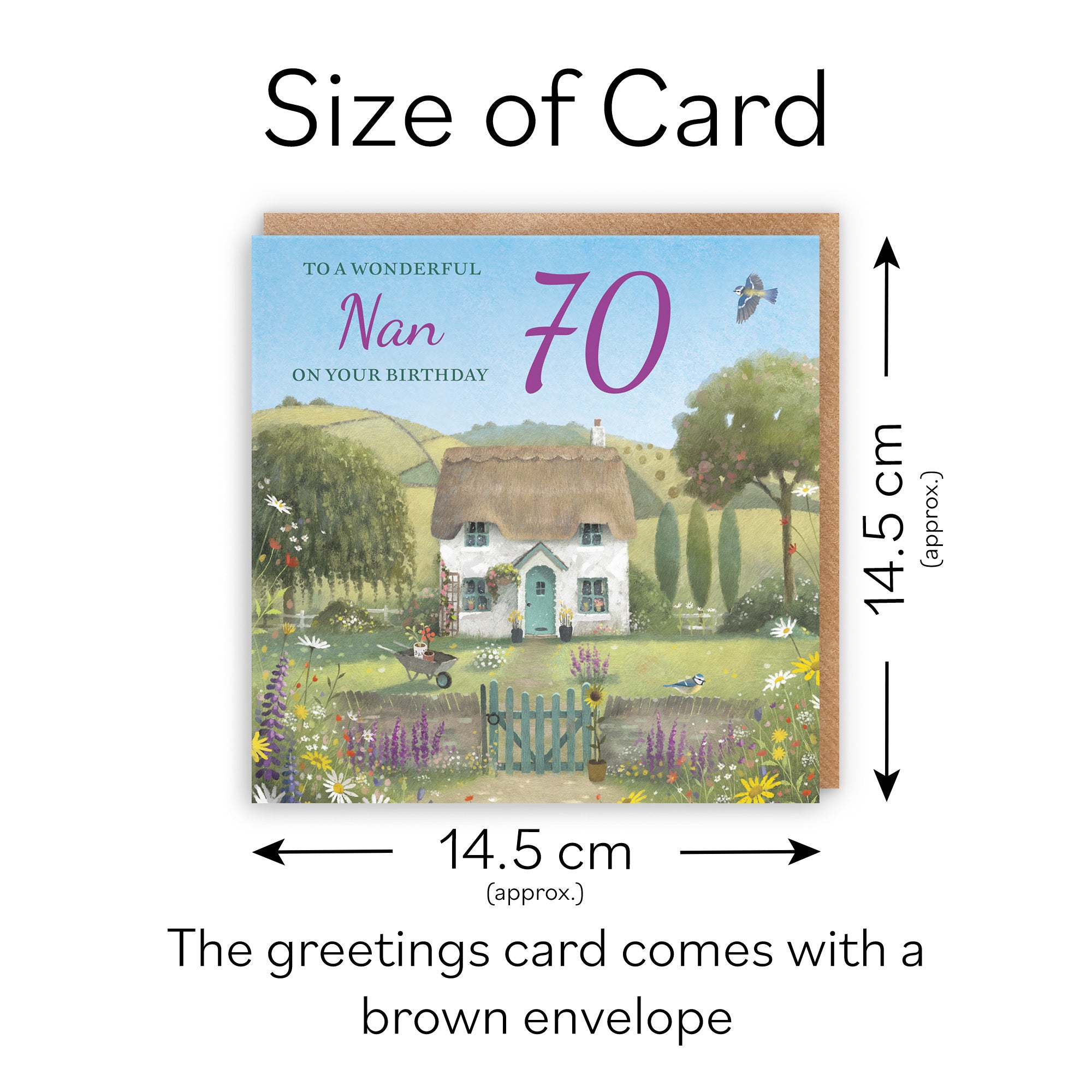 70th Nan Birthday Card Thatched Cottage Milo's Gallery - Default Title (RT06734)
