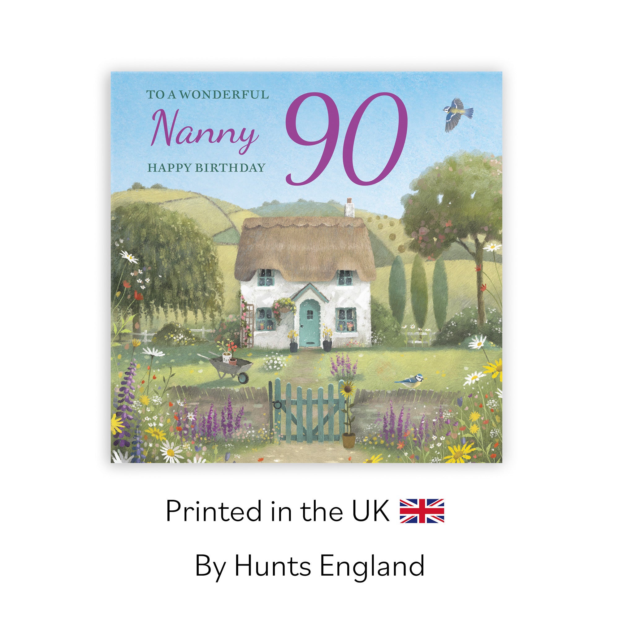 90th Nanny Birthday Card Thatched Cottage Milo's Gallery - Default Title (RT06744)
