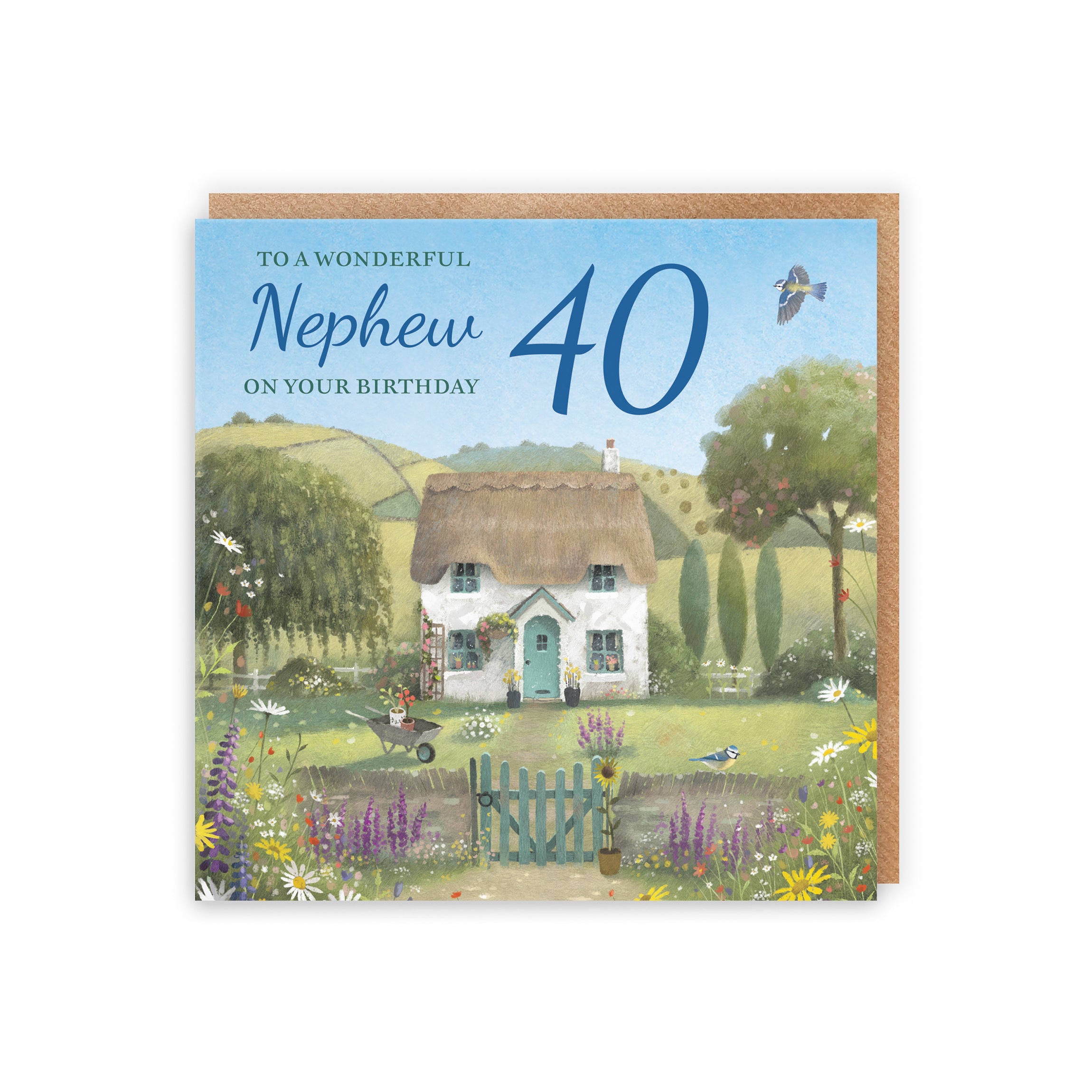 40th Nephew Birthday Card Thatched Cottage Milo's Gallery - Default Title (RT06745)