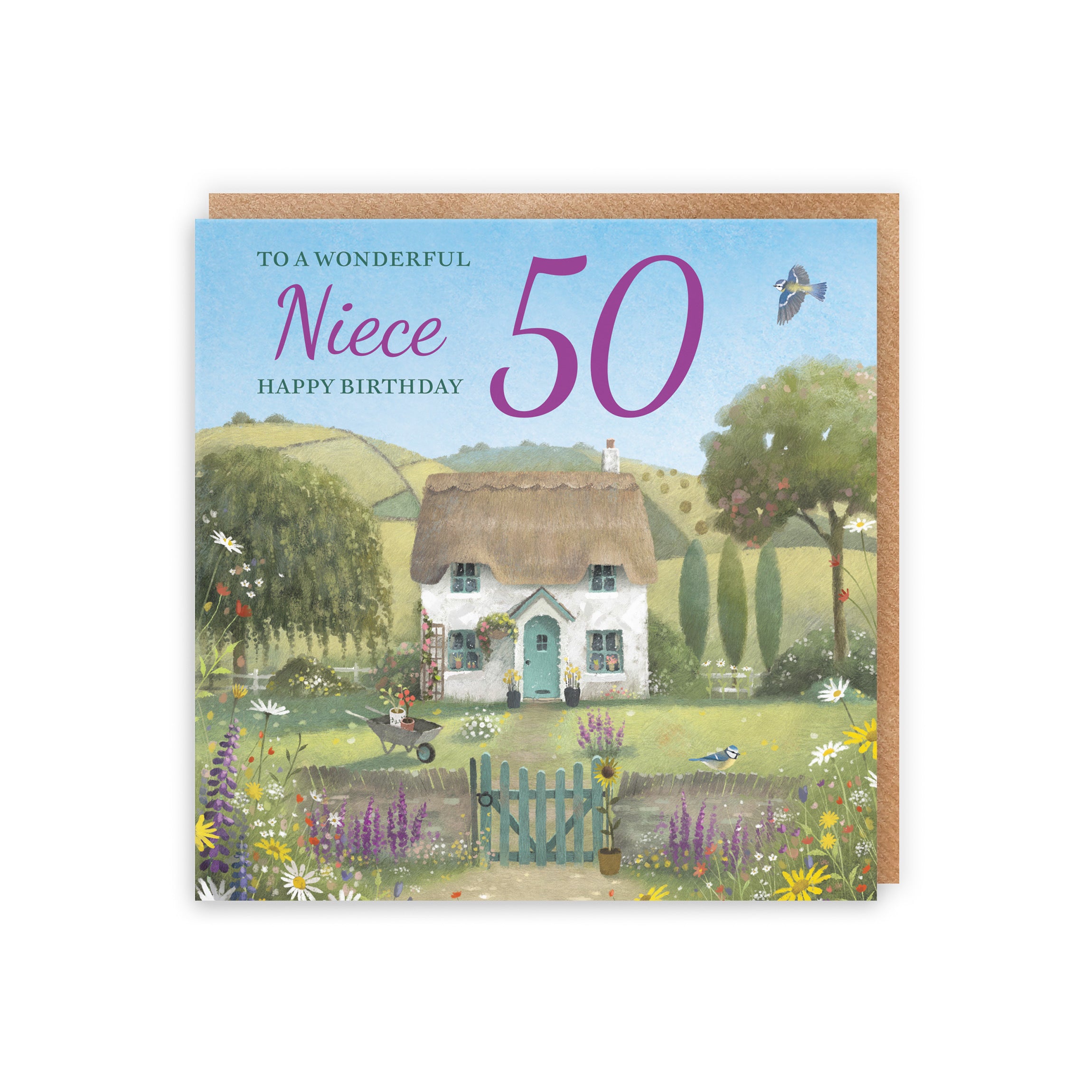50th Niece Birthday Card Thatched Cottage Milo's Gallery - Default Title (RT06750)