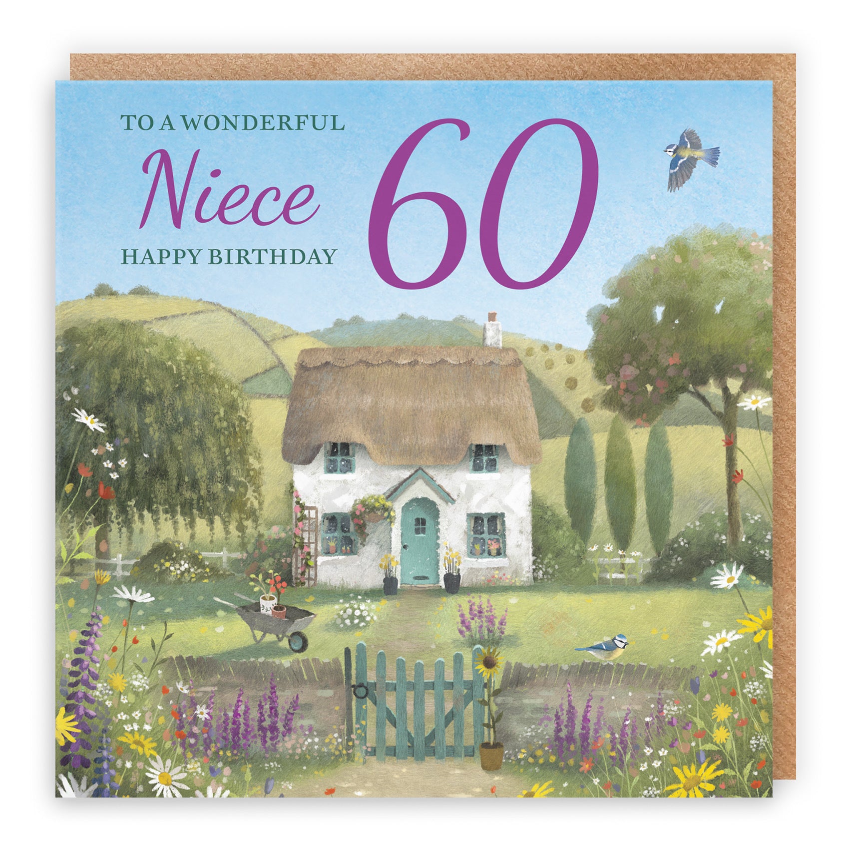 60th Niece Birthday Card Thatched Cottage Milo's Gallery - Default Title (RT06751)