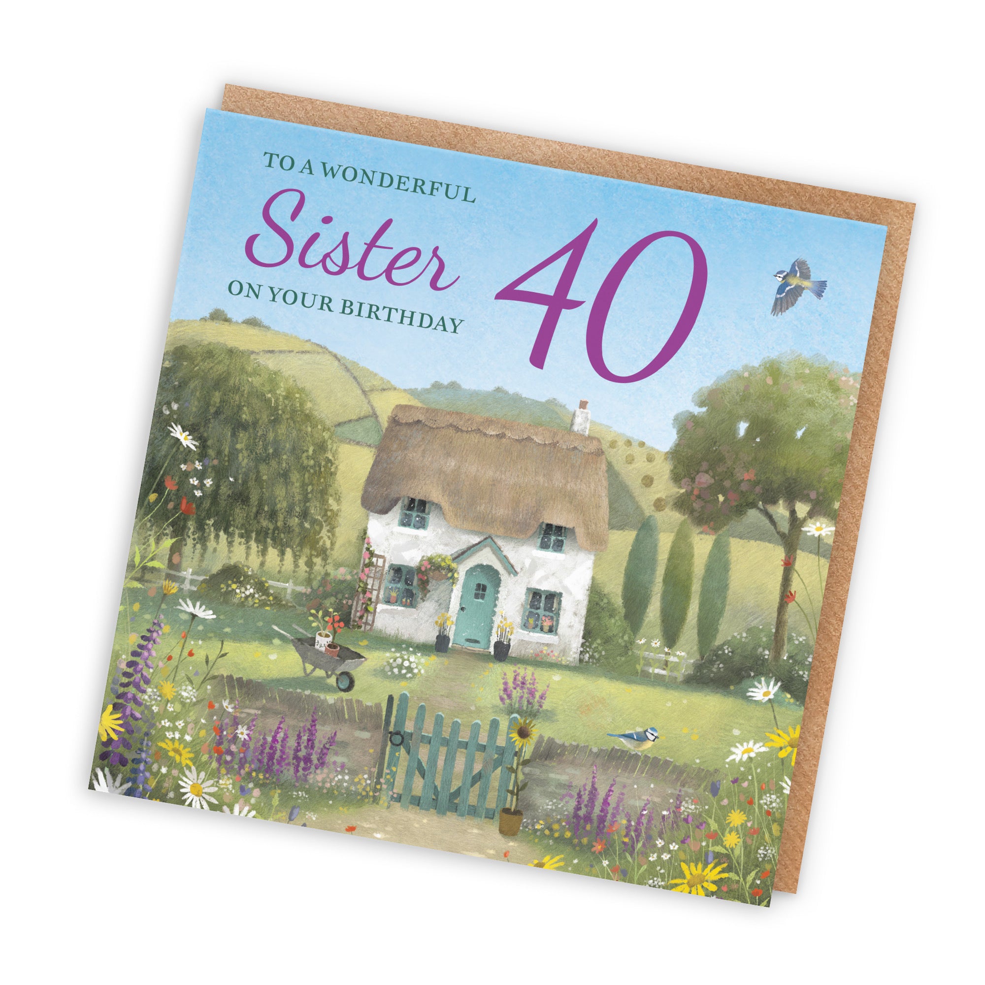 40th Sister Birthday Card Thatched Cottage Milo's Gallery - Default Title (RT06755)