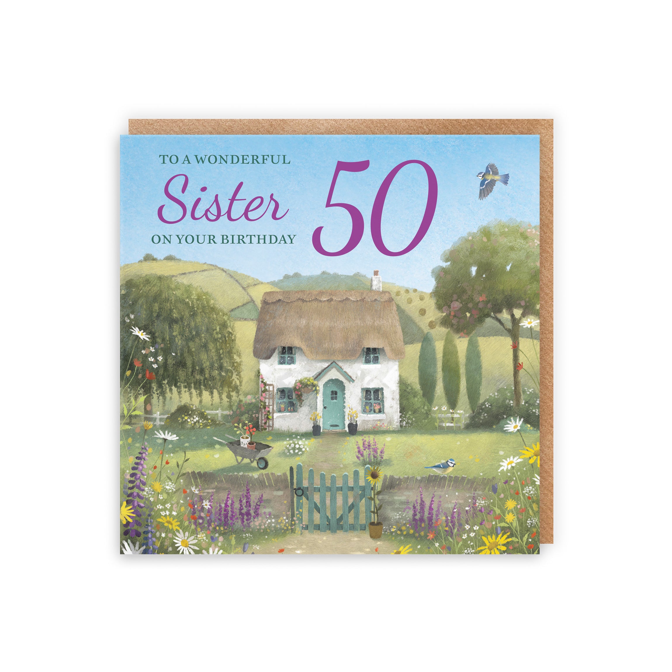 50th Sister Birthday Card Thatched Cottage Milo's Gallery - Default Title (RT06756)