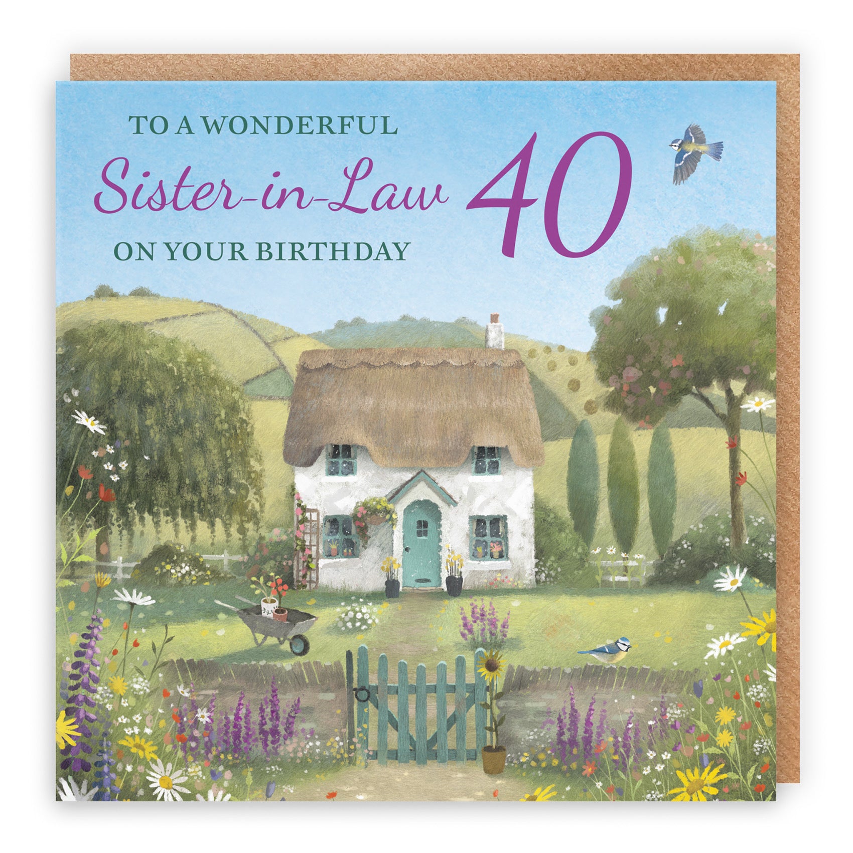 40th Sister-in-Law Birthday Card Thatched Cottage Milo's Gallery - Default Title (RT06765)