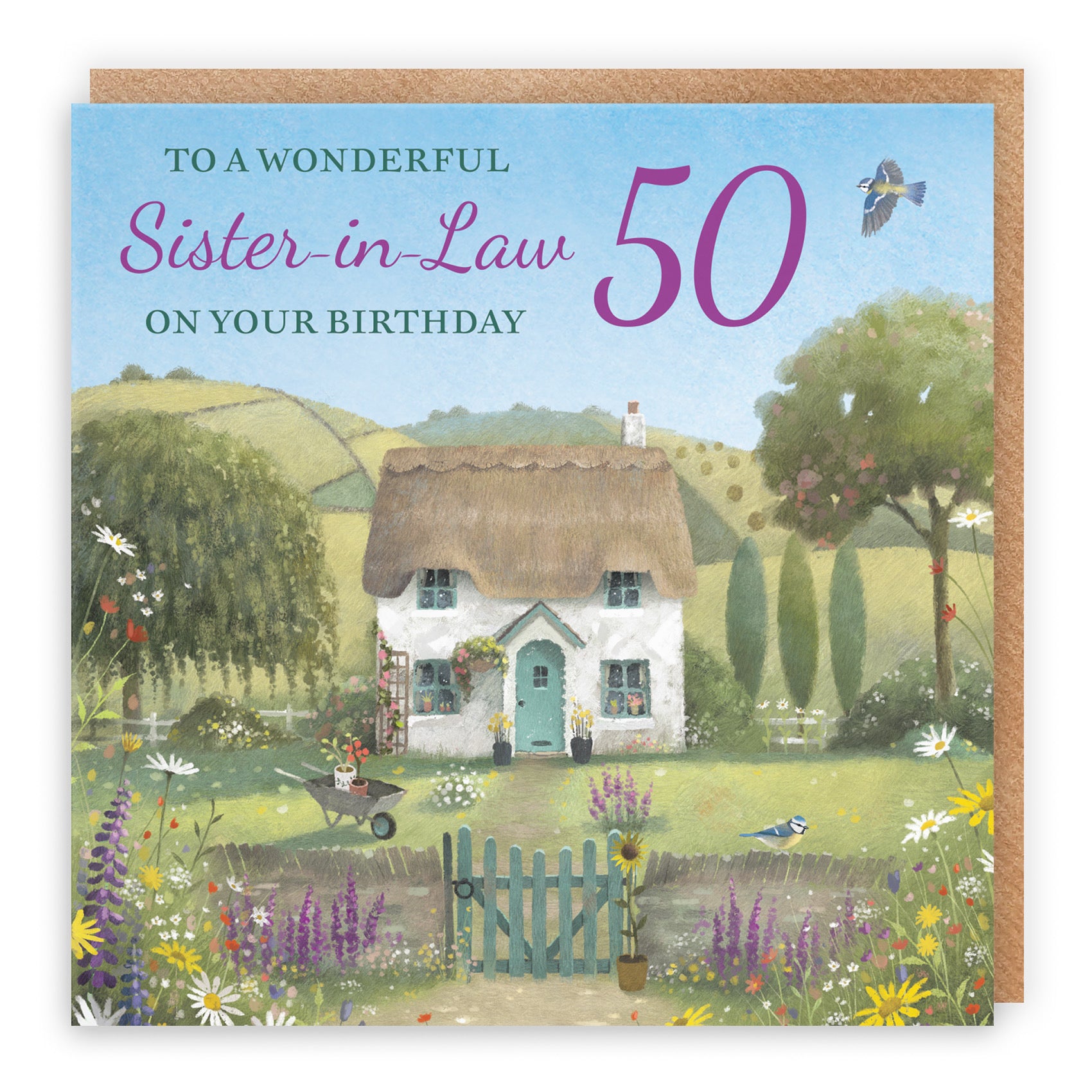 50th Sister-in-Law Birthday Card Thatched Cottage Milo's Gallery - Default Title (RT06766)