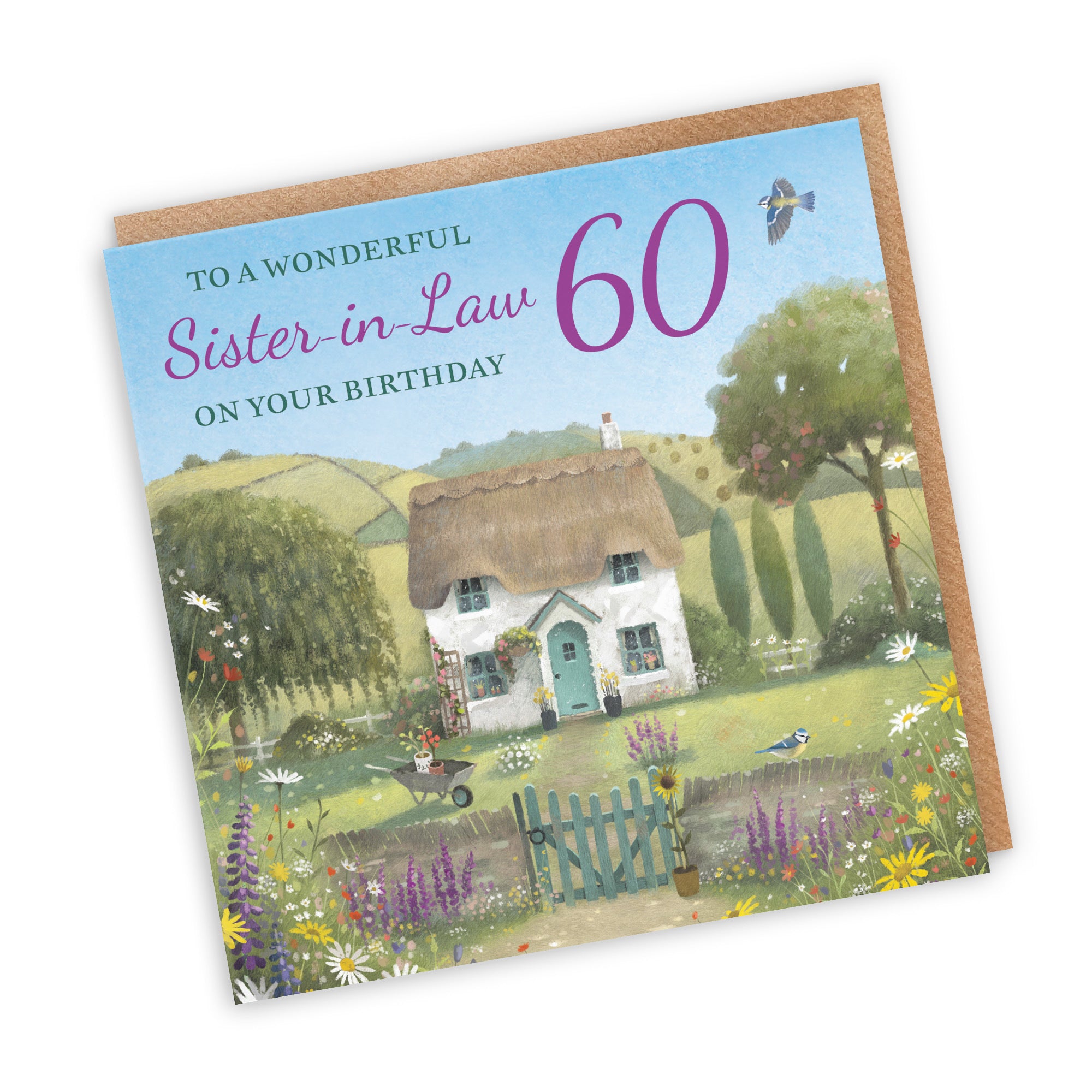 60th Sister-in-Law Birthday Card Thatched Cottage Milo's Gallery - Default Title (RT06767)