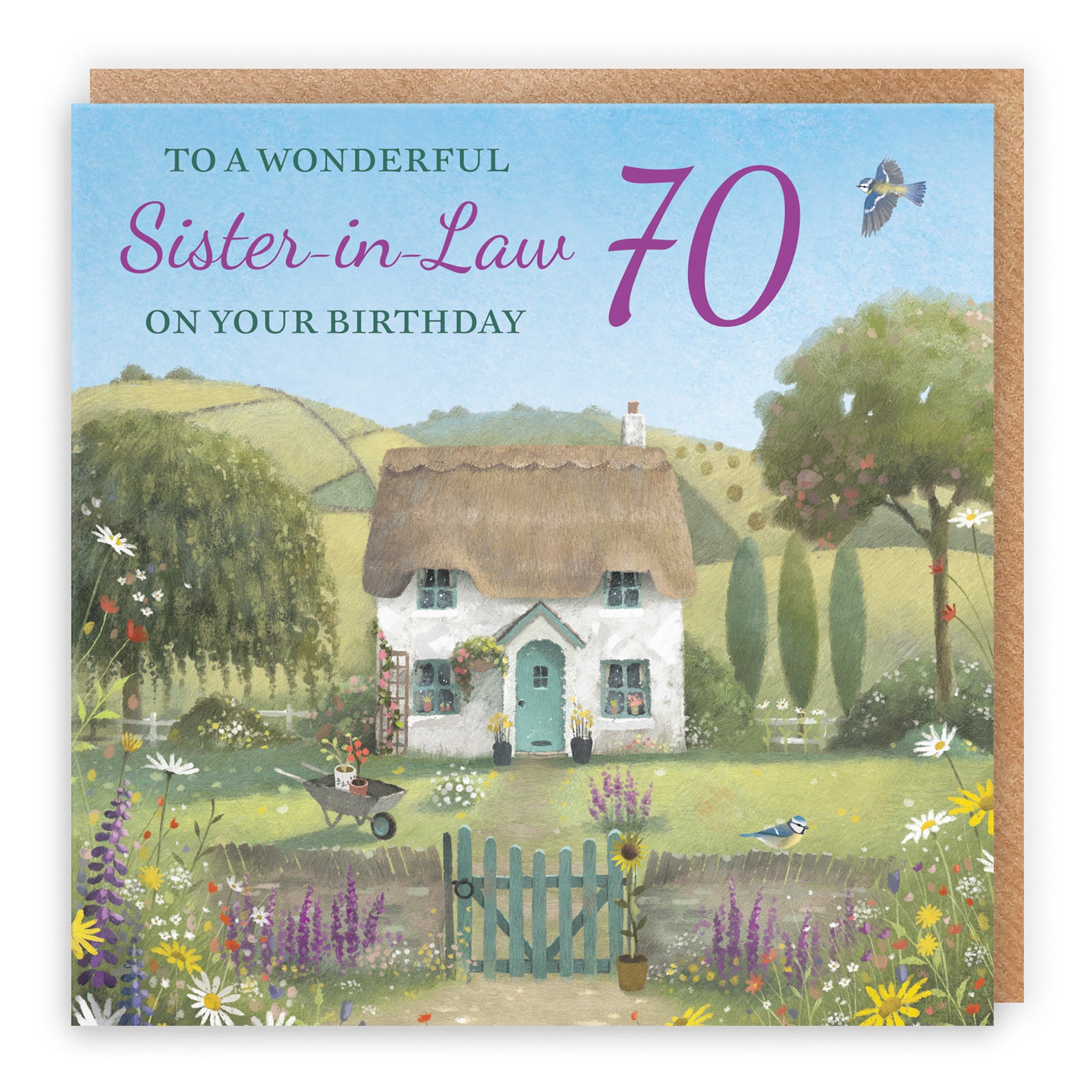 70th Sister-in-Law Birthday Card Thatched Cottage Milo's Gallery - Default Title (RT06769)