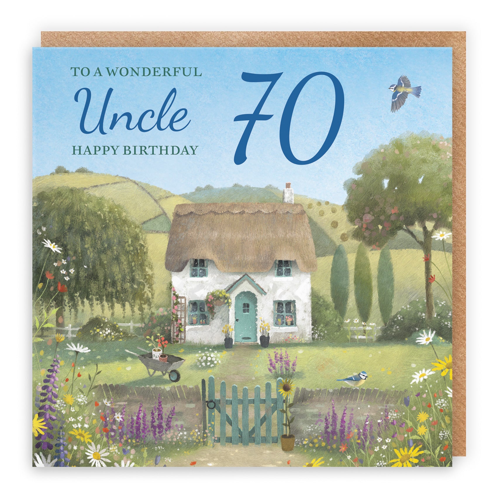 70th Uncle Birthday Card Thatched Cottage Milo's Gallery - Default Title (RT06795)