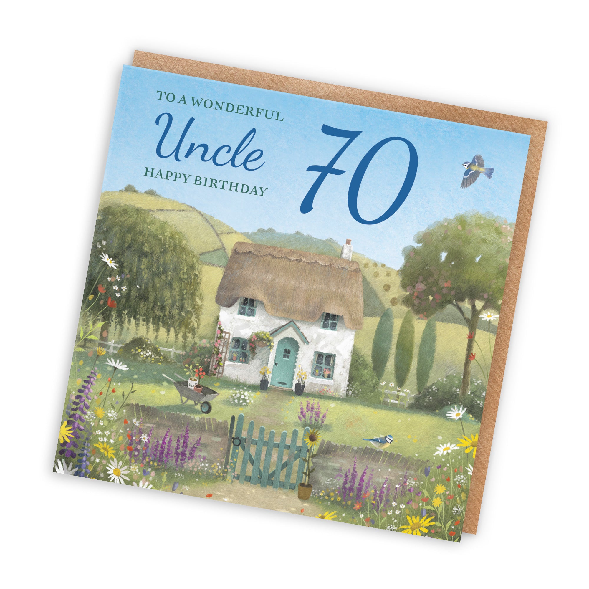70th Uncle Birthday Card Thatched Cottage Milo's Gallery - Default Title (RT06795)