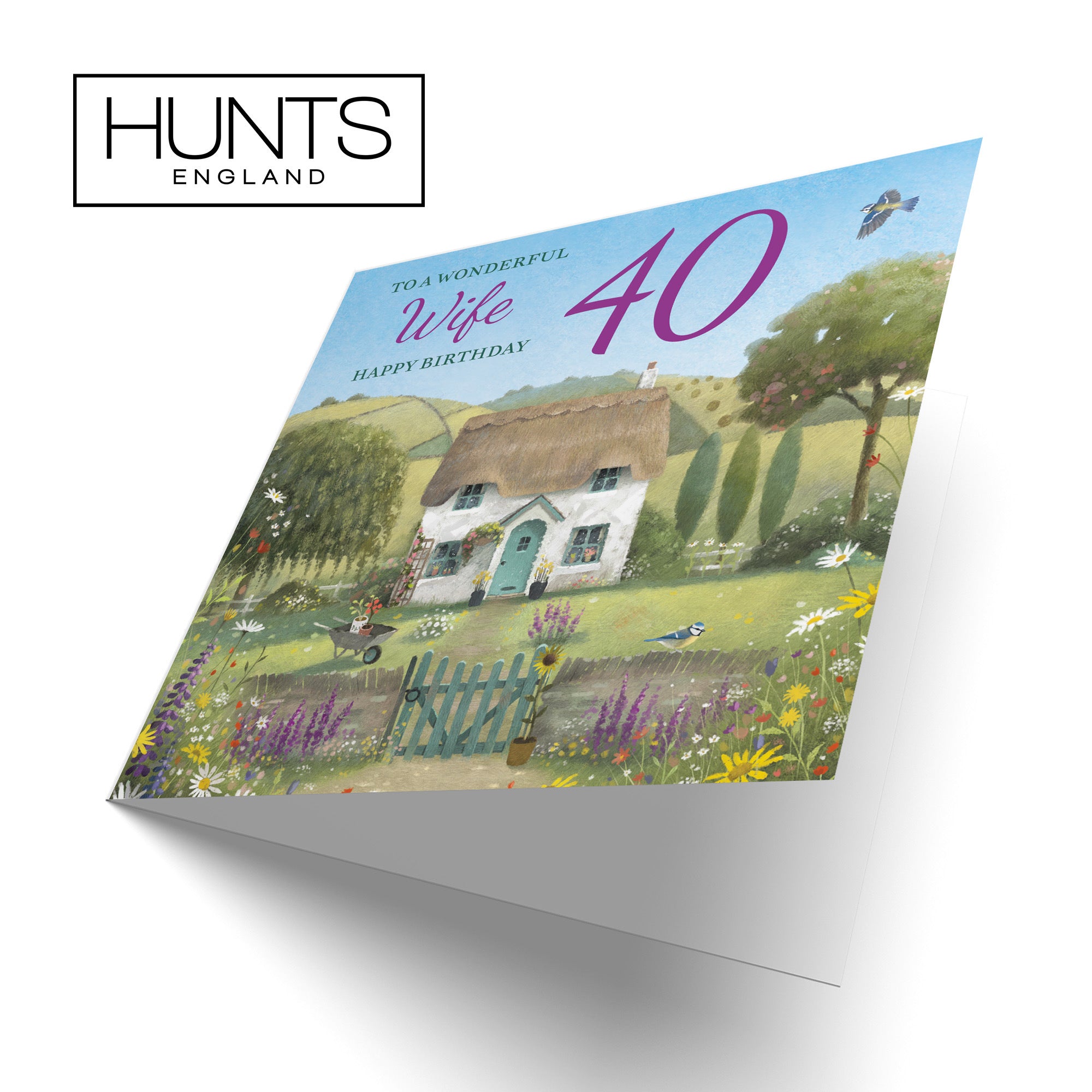 40th Wife Birthday Card Thatched Cottage Milo's Gallery - Default Title (RT06803)