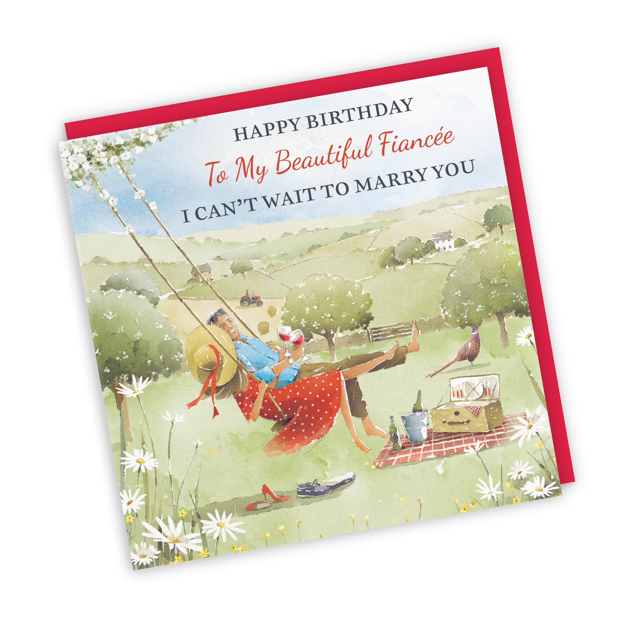 Fiancée Birthday Card Meadow Picnic Milo's Gallery - Default Title (RT06882)
