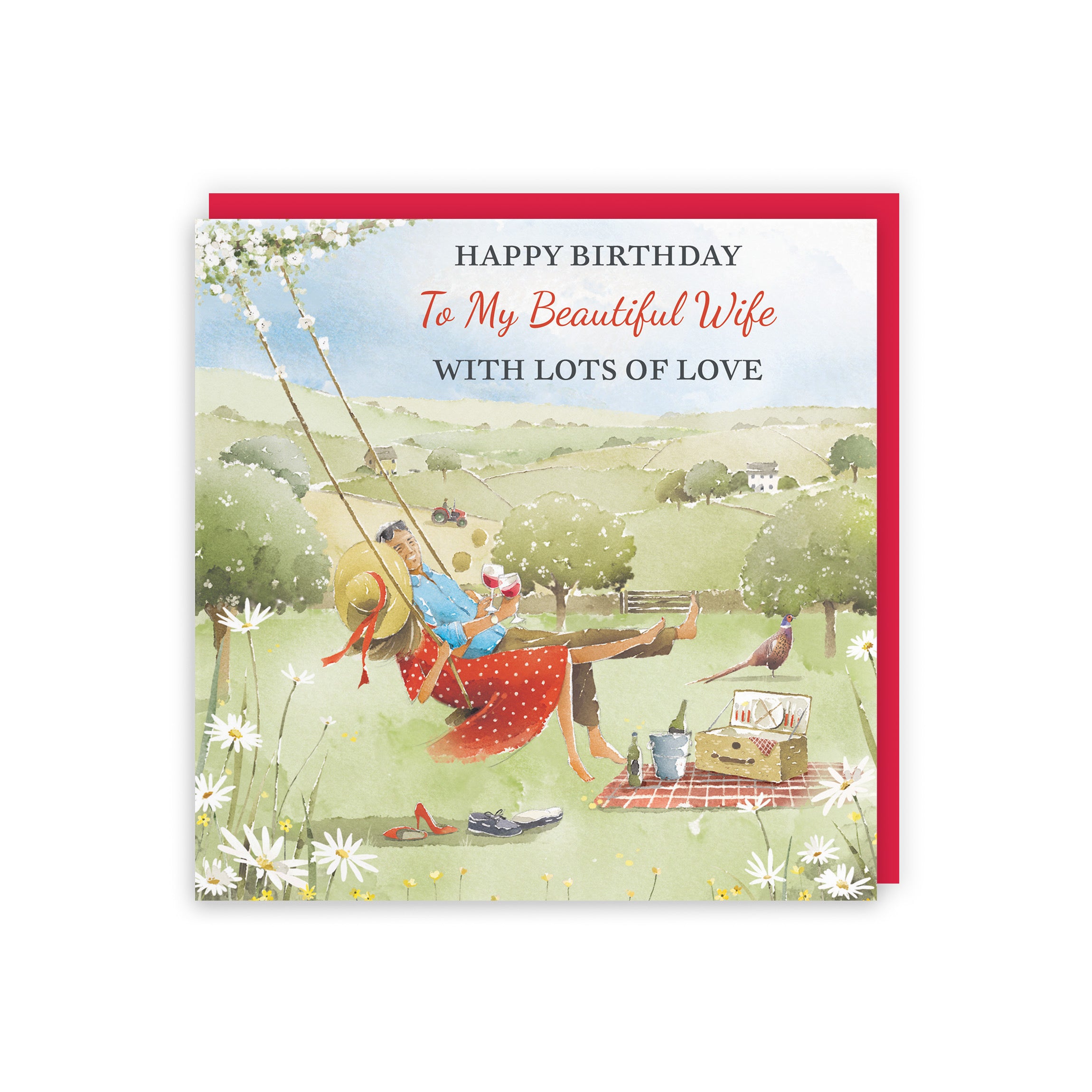 Wife Birthday Card Meadow Picnic Milo's Gallery - Default Title (RT06889)