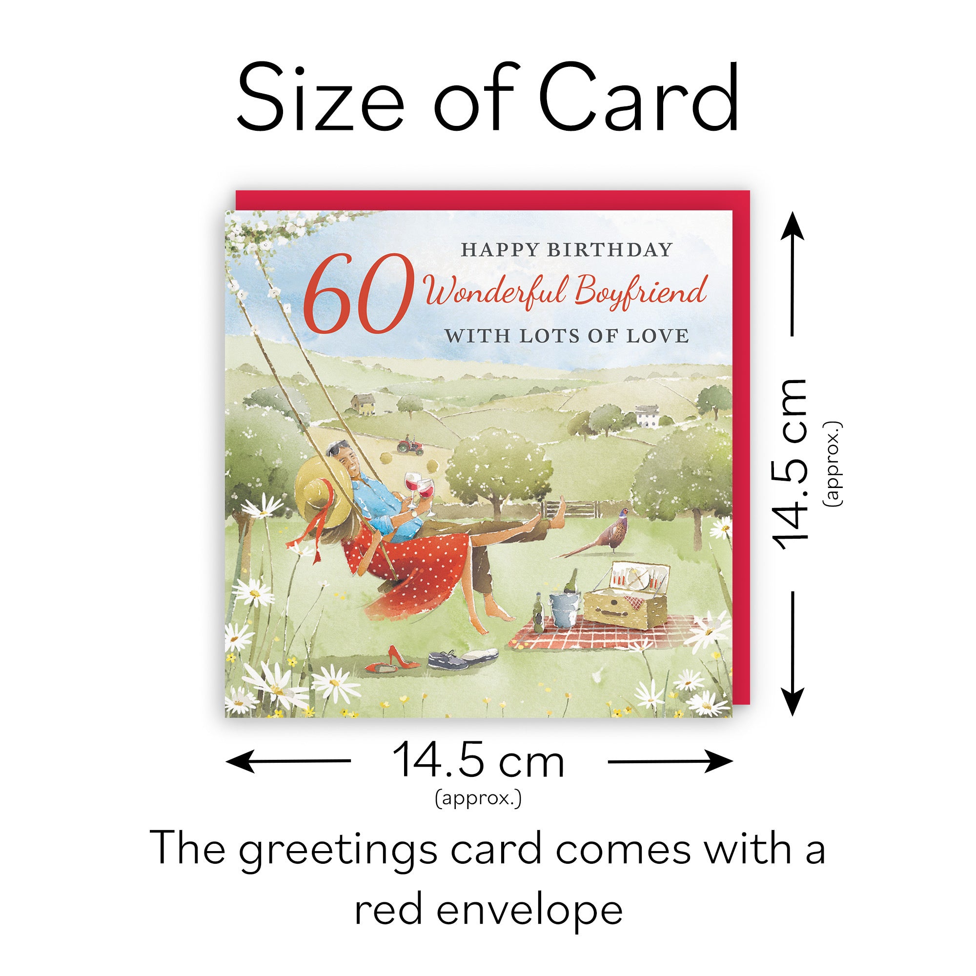 60th Boyfriend Birthday Card Meadow Picnic Milo's Gallery - Default Title (RT06893)