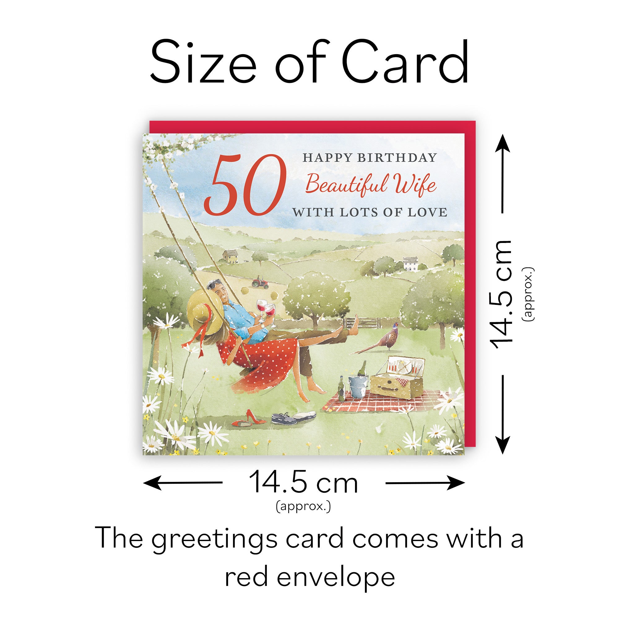 50th Wife Birthday Card Meadow Picnic Milo's Gallery - Default Title (RT06901)