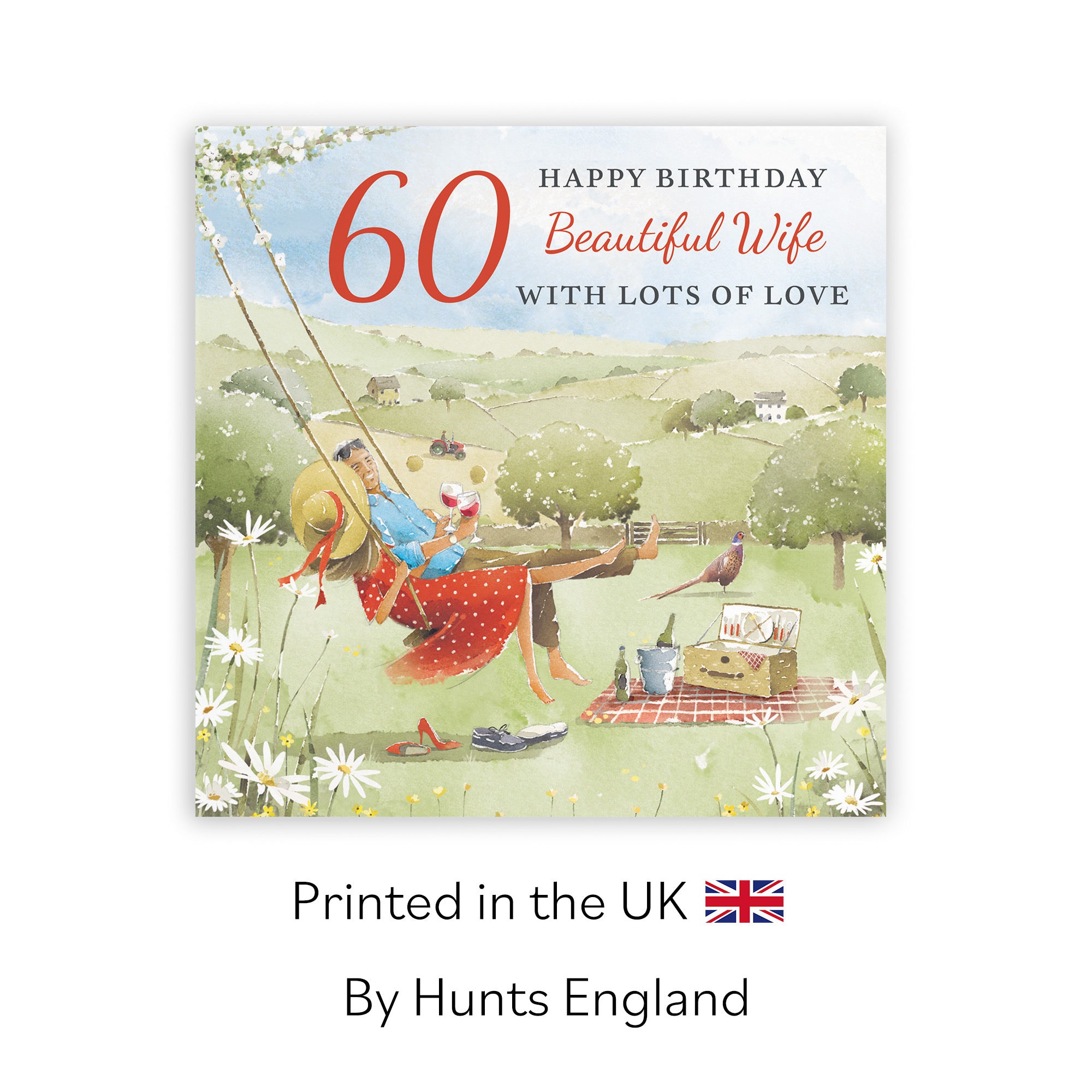 60th Wife Birthday Card Meadow Picnic Milo's Gallery - Default Title (RT06902)