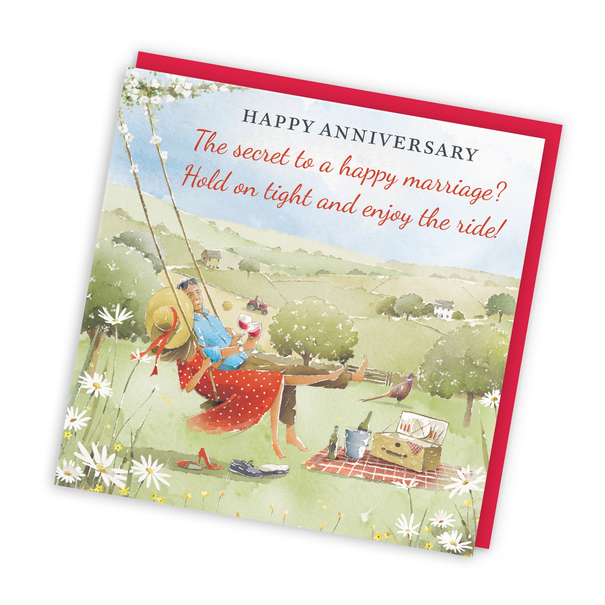 Anniversary Card Meadow Picnic Funny Secret To Happy Marriage Milo's Gallery - Default Title (RT06908)