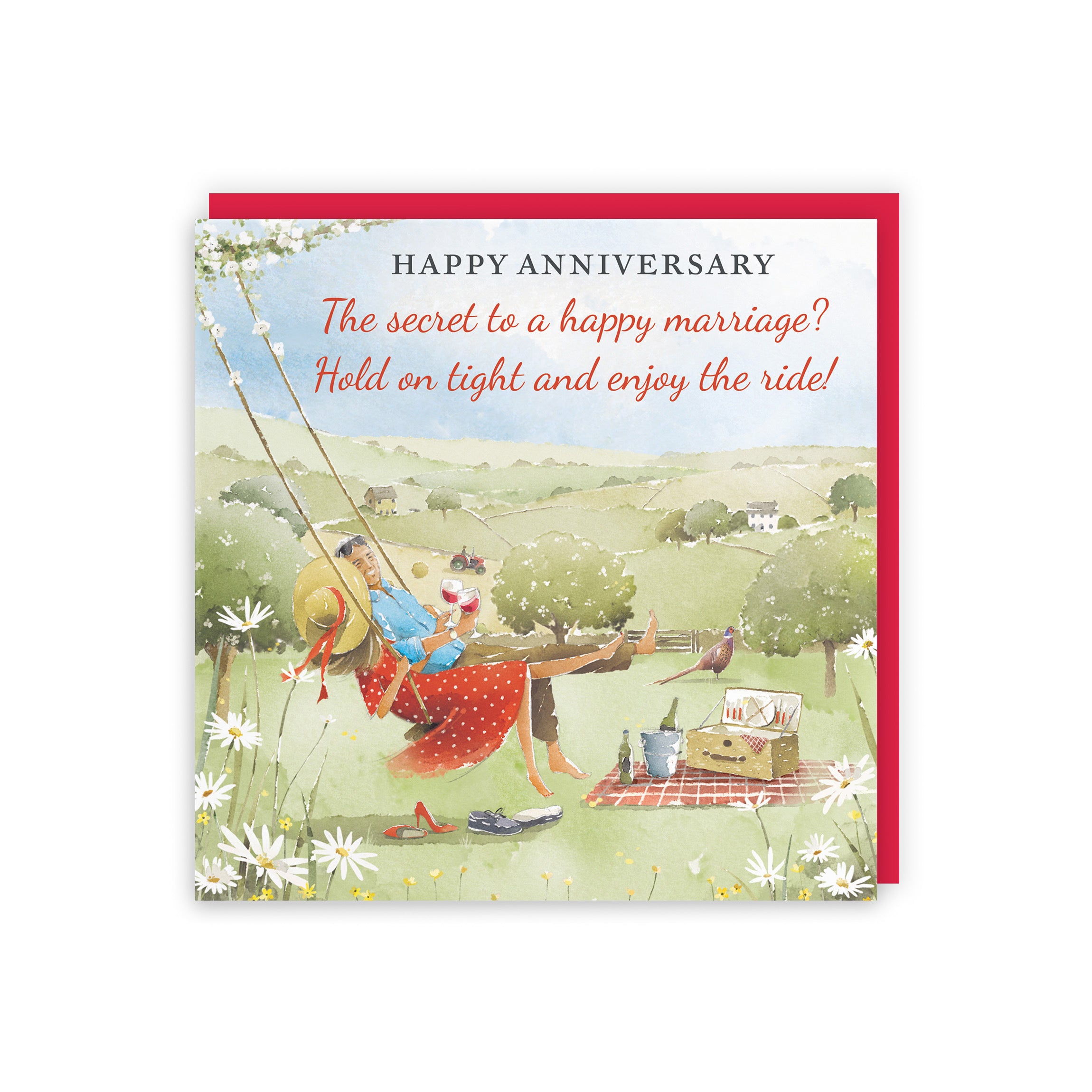 Anniversary Card Meadow Picnic Funny Secret To Happy Marriage Milo's Gallery - Default Title (RT06908)