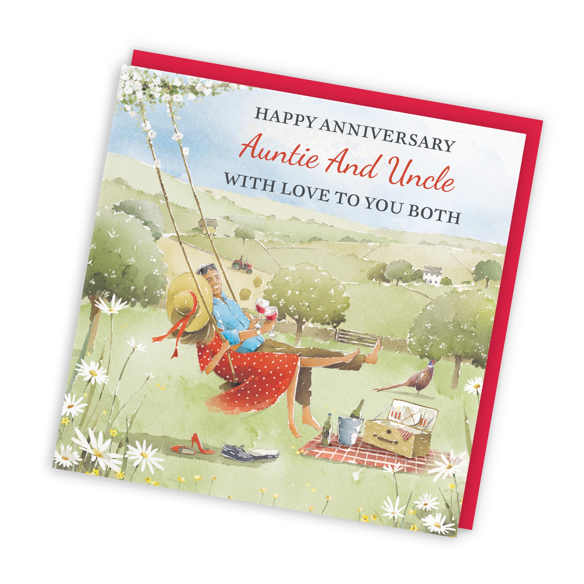 Auntie And Uncle Anniversary Card Meadow Picnic Milo's Gallery - Default Title (RT06909)