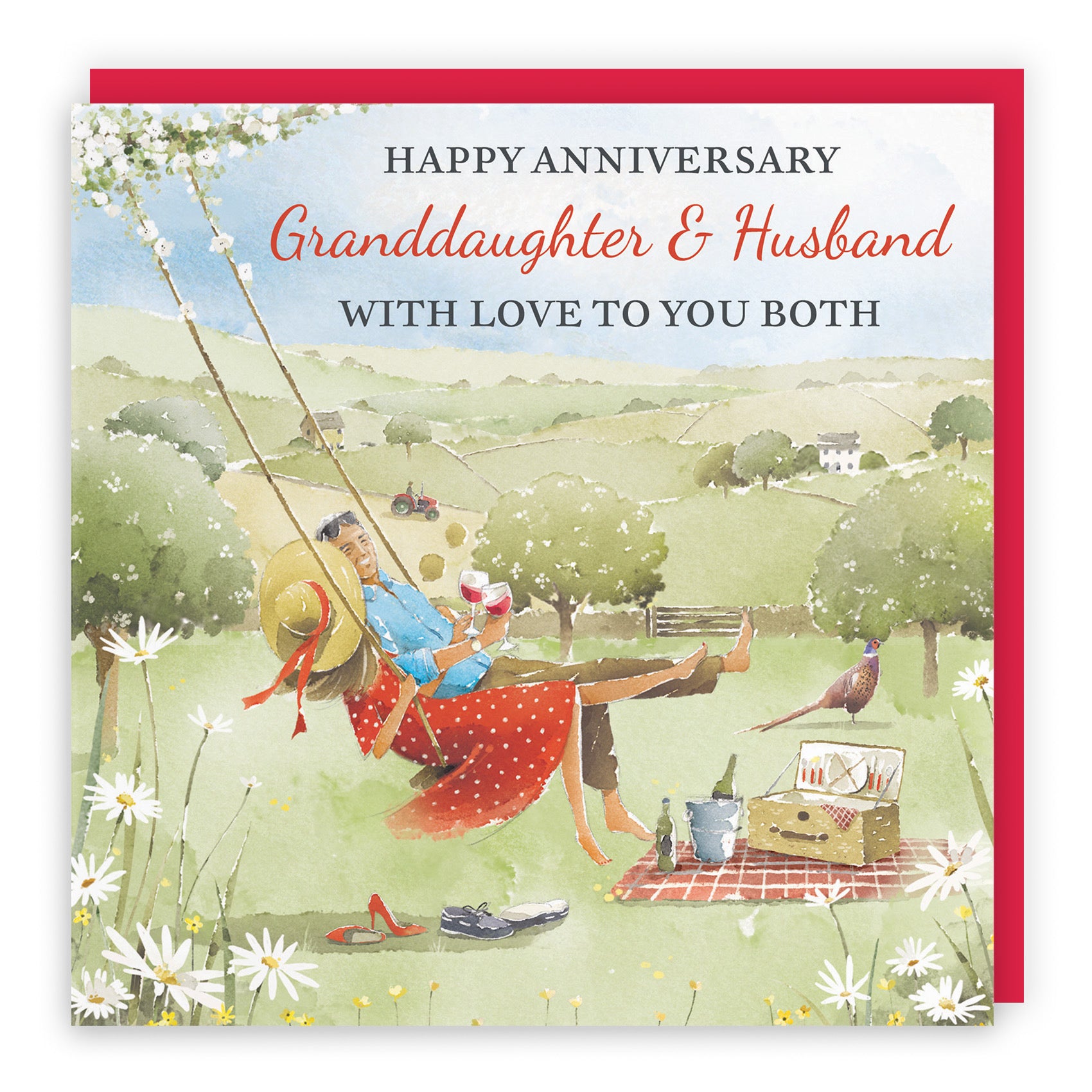 Granddaughter And Husband Anniversary Card Meadow Picnic Milo's Gallery - Default Title (RT06923)