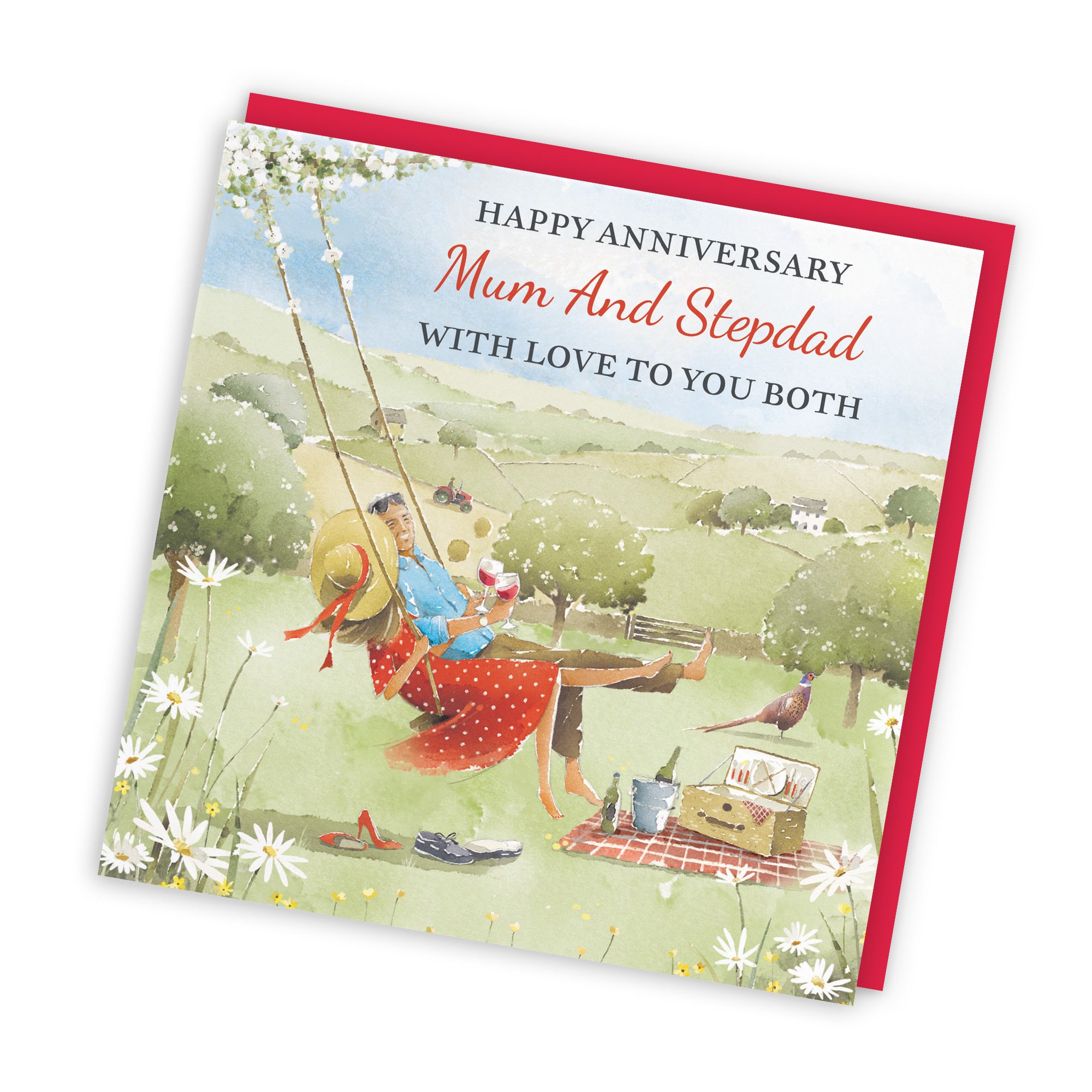 Mum And Stepdad Anniversary Card Meadow Picnic Milo's Gallery - Default Title (RT06932)