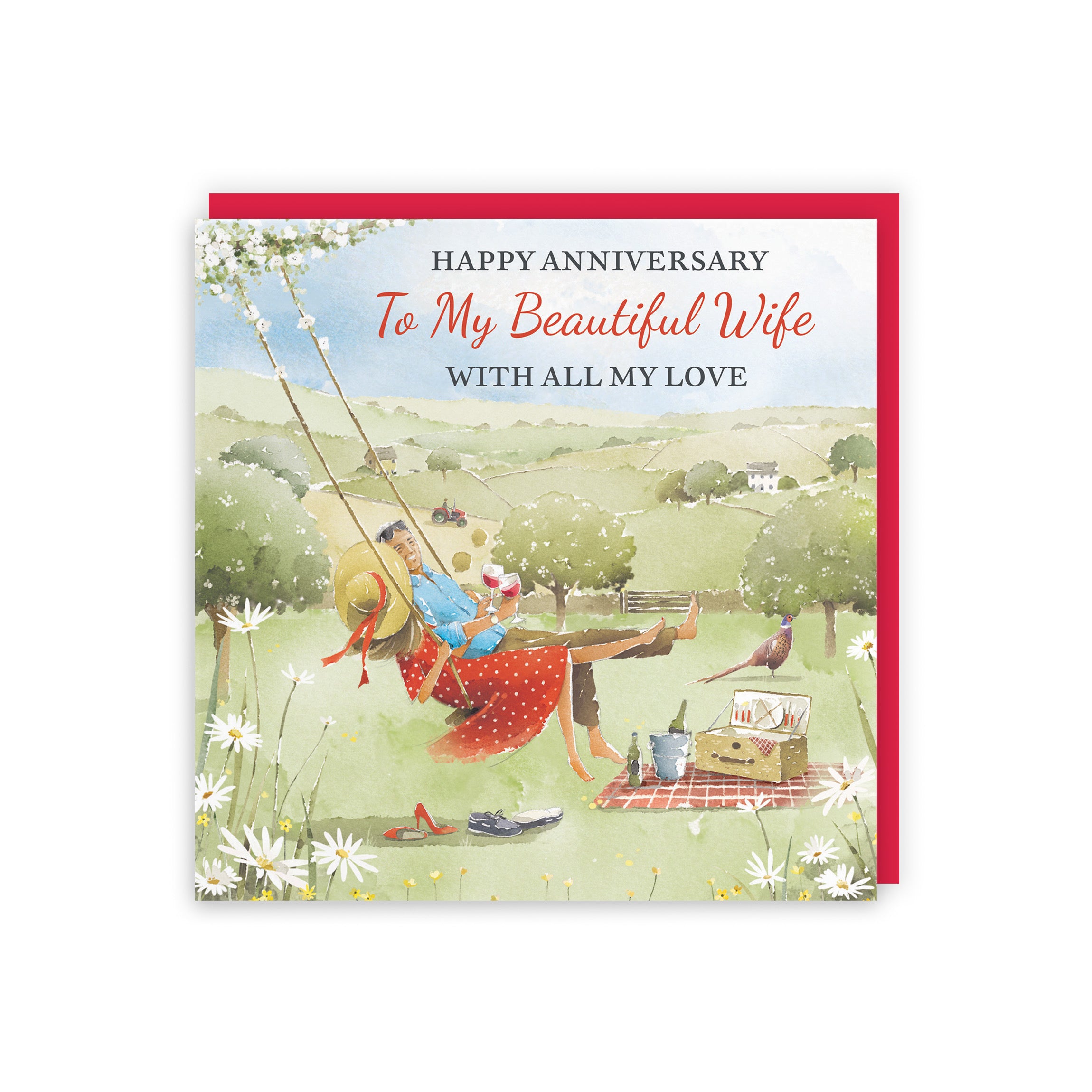 Wife Anniversary Card Meadow Picnic Milo's Gallery - Default Title (RT06945)