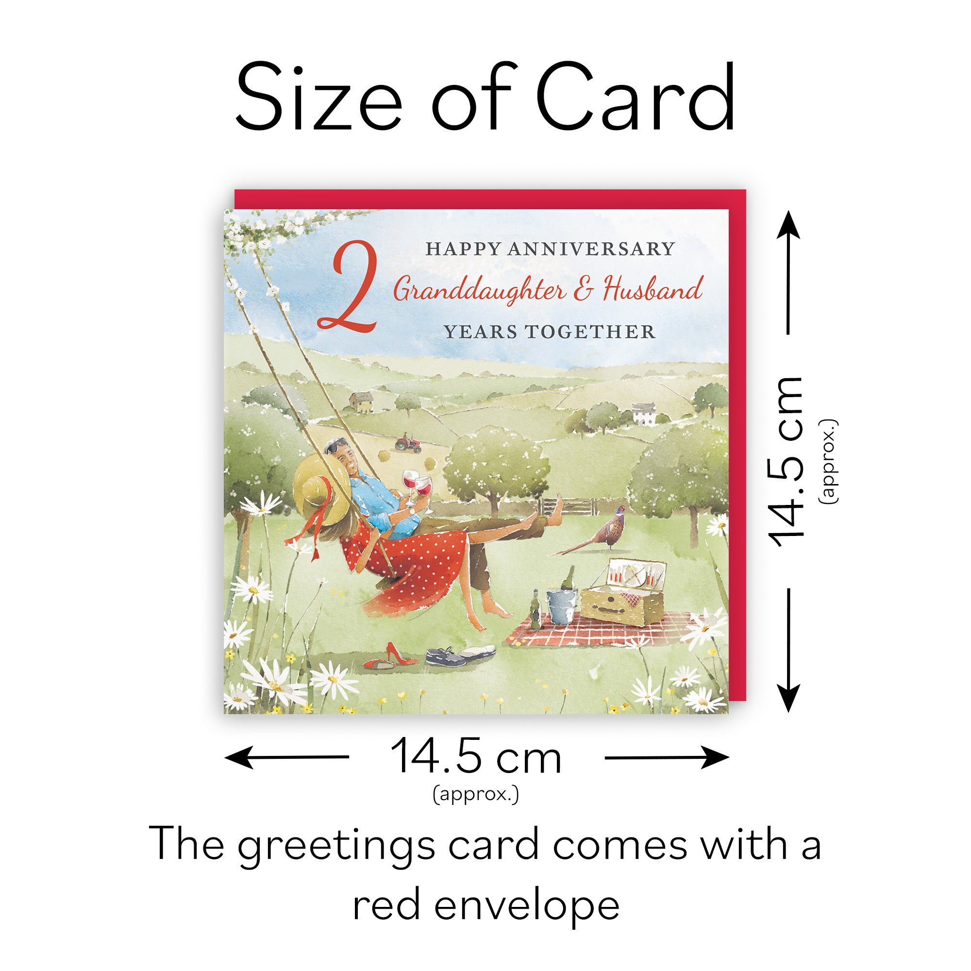 2nd Granddaughter And Husband Anniversary Card Meadow Picnic Milo's Gallery - Default Title (RT07006)