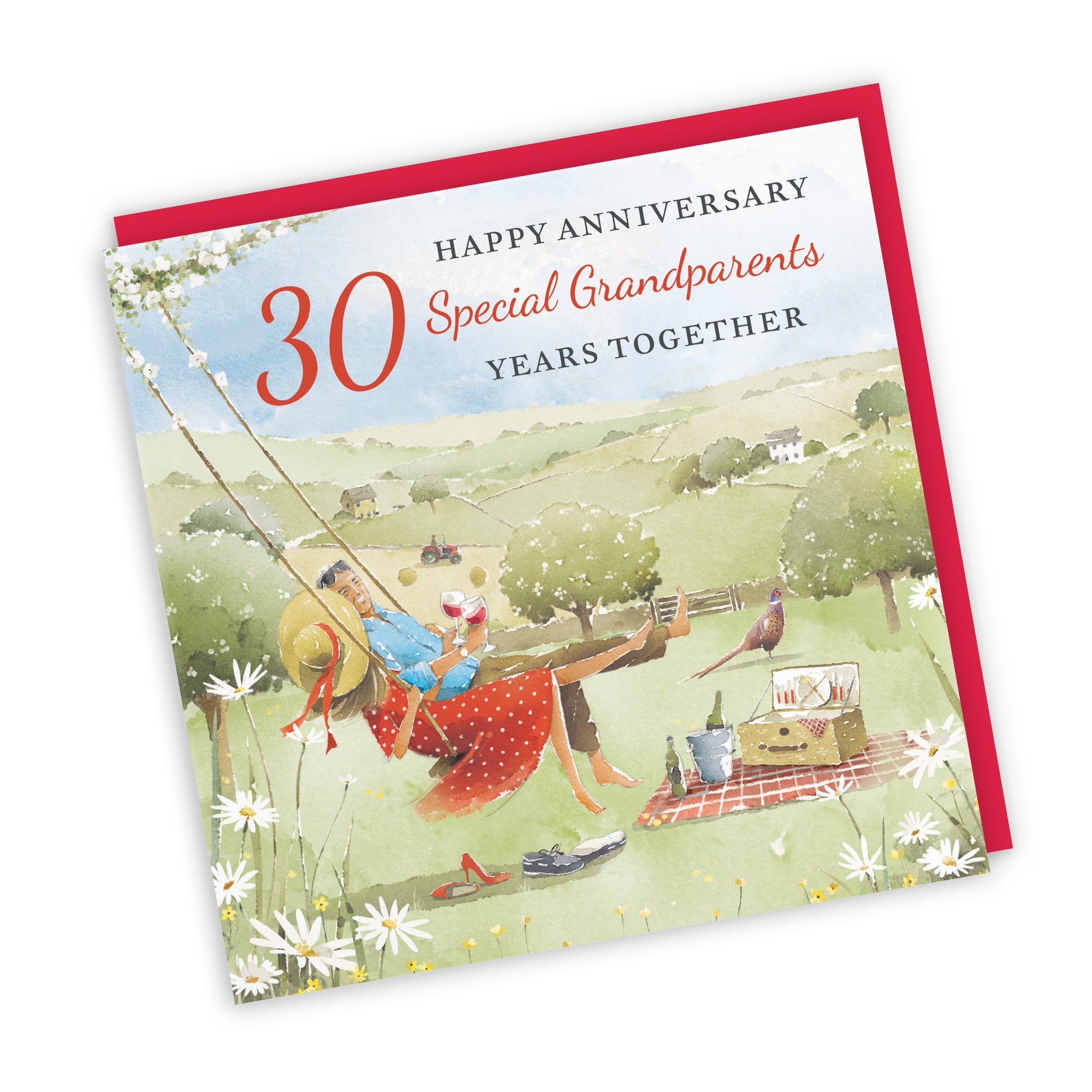 30th Grandparents Anniversary Card Meadow Picnic Milo's Gallery - Default Title (RT07021)