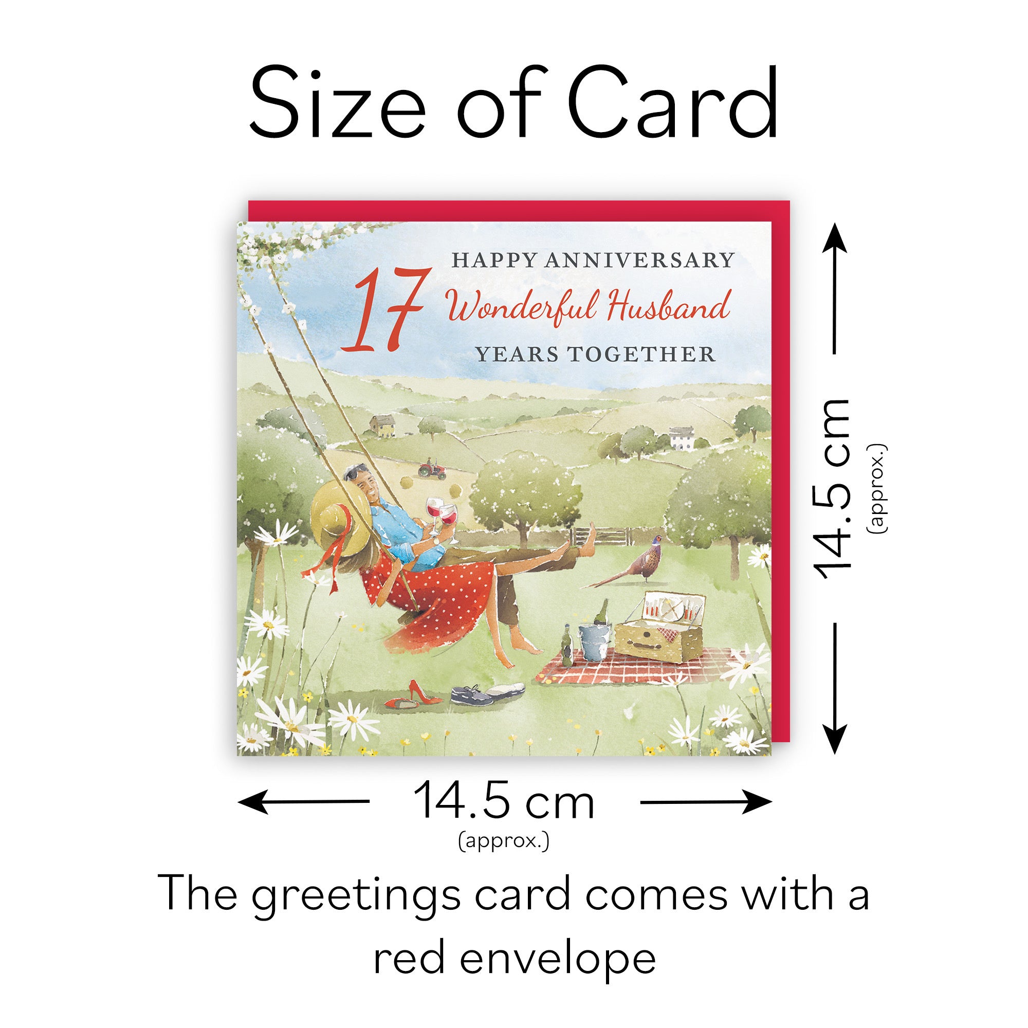 17th Husband Anniversary Card Meadow Picnic Milo's Gallery - Default Title (RT07056)