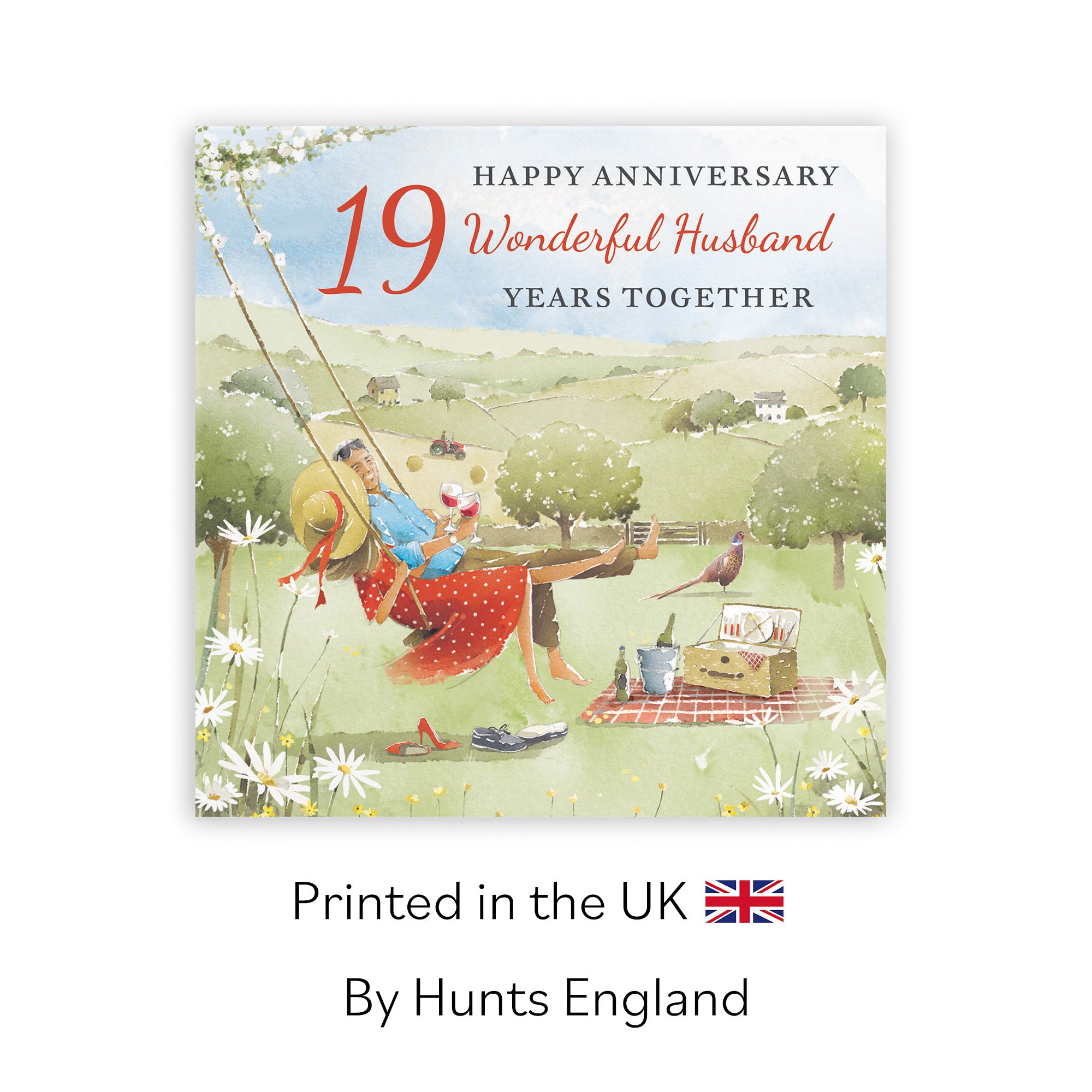 19th Husband Anniversary Card Meadow Picnic Milo's Gallery - Default Title (RT07058)