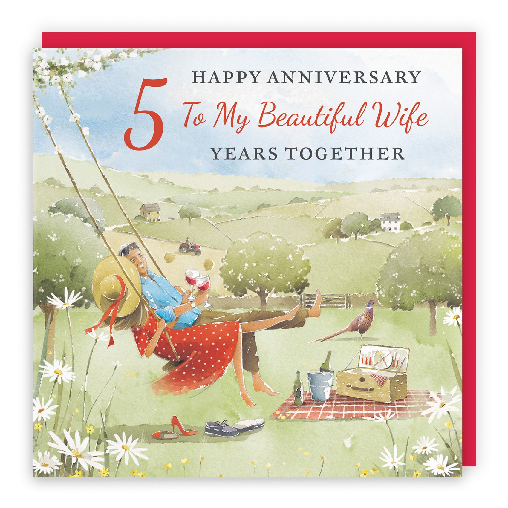 5th Wife Anniversary Card Meadow Picnic Milo's Gallery - Default Title (RT07172)