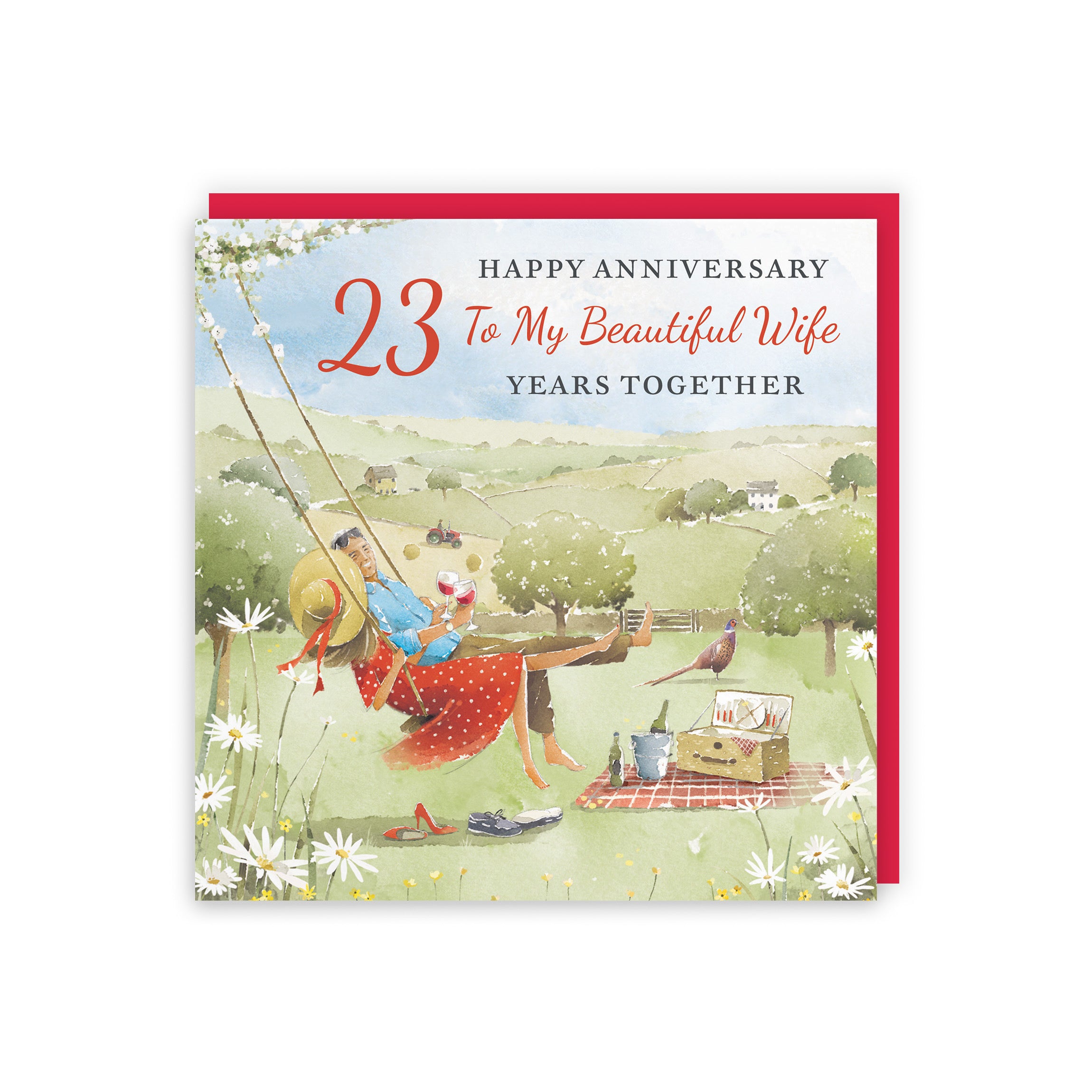 23rd Wife Anniversary Card Meadow Picnic Milo's Gallery - Default Title (RT07190)