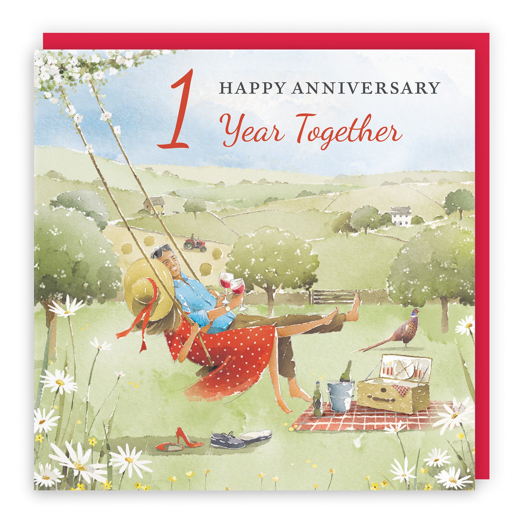 1st Anniversary Card Meadow Picnic Milo's Gallery - Default Title (RT07200)