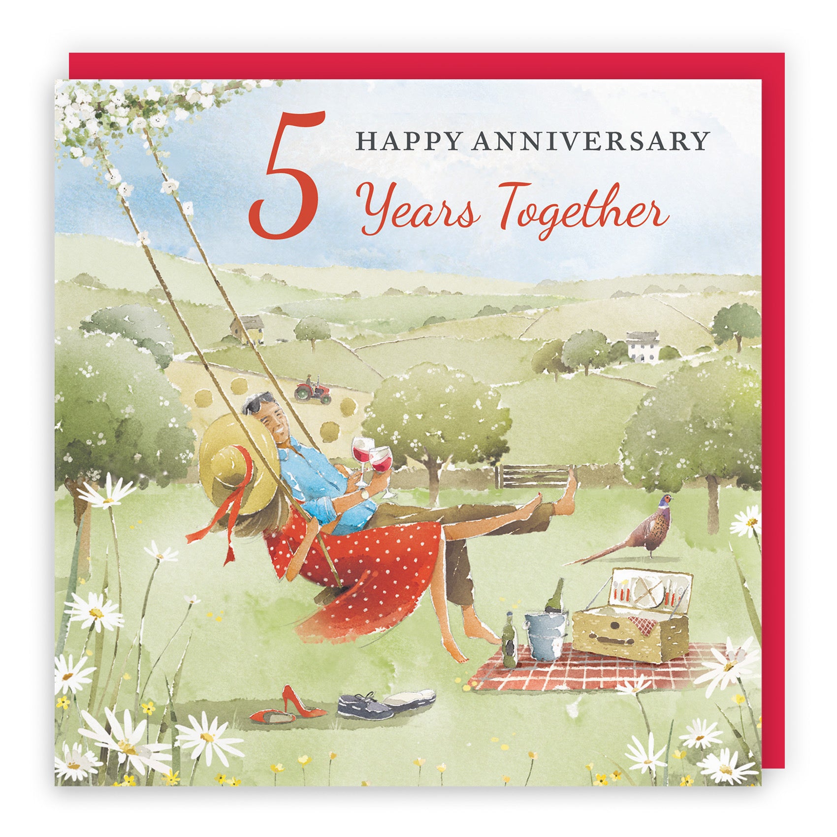 5th Anniversary Card Meadow Picnic Milo's Gallery - Default Title (RT07204)