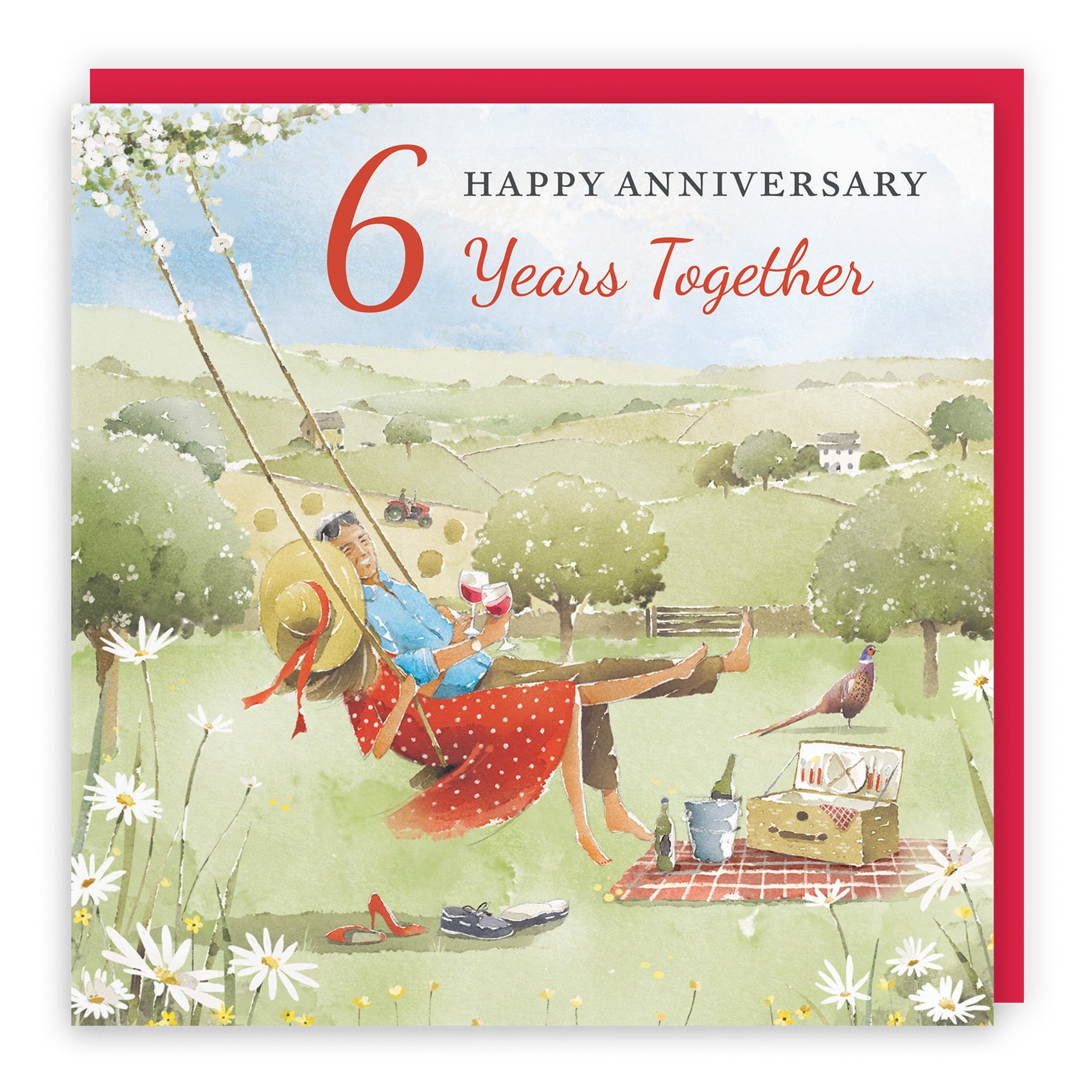 6th Anniversary Card Meadow Picnic Milo's Gallery - Default Title (RT07205)