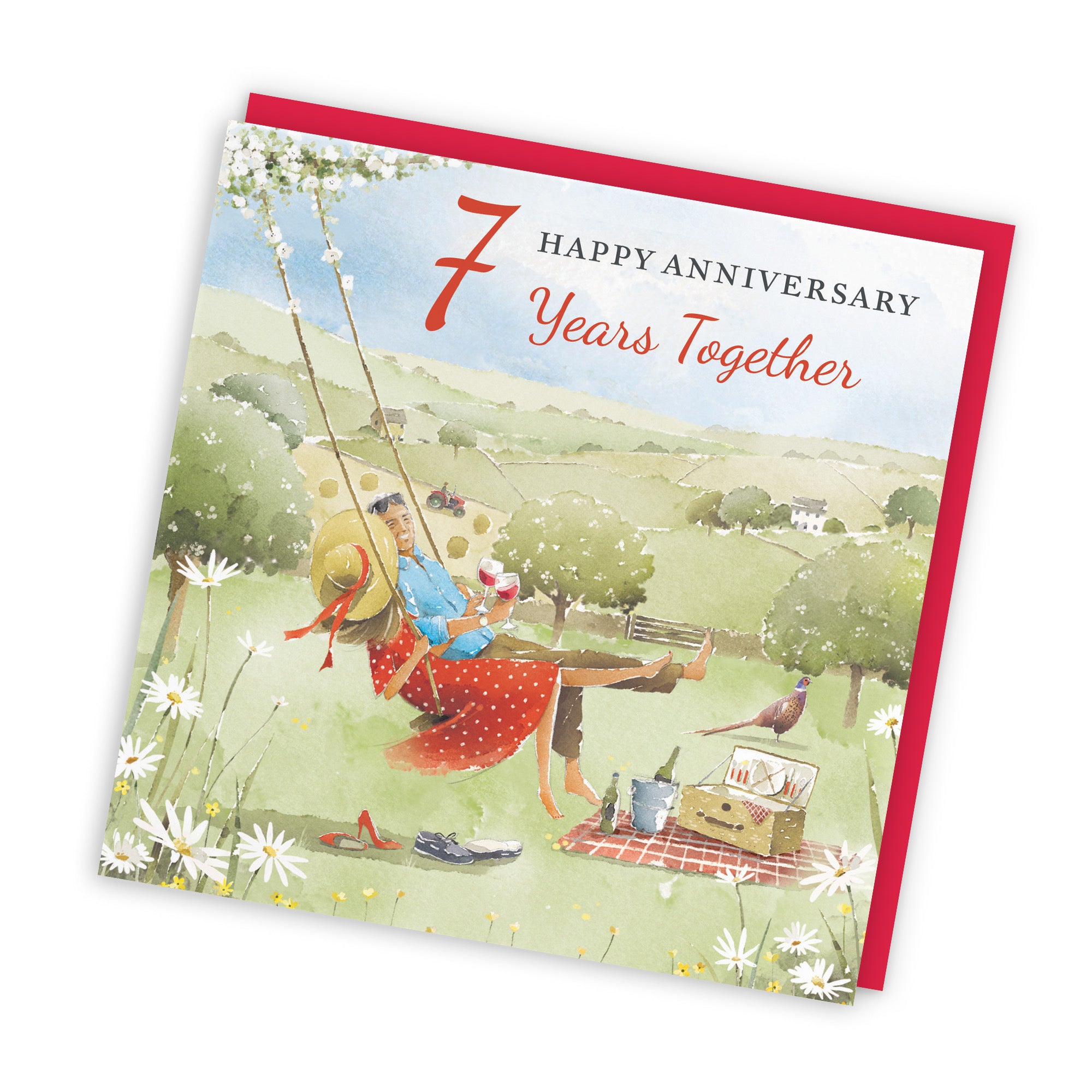 7th Anniversary Card Meadow Picnic Milo's Gallery - Default Title (RT07206)